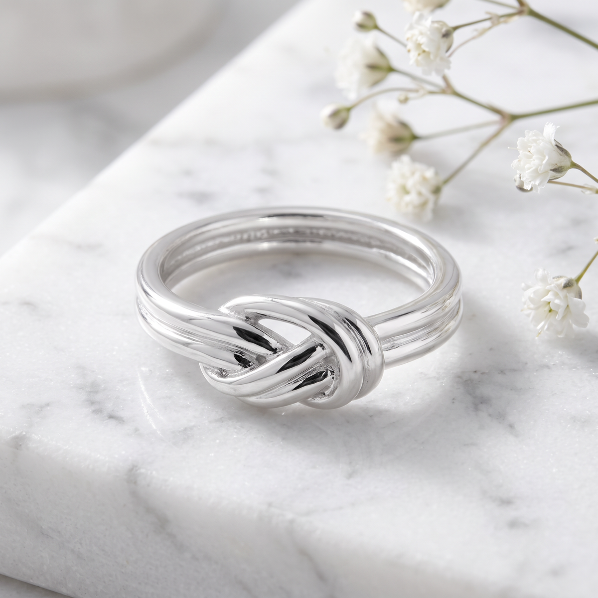 Sterling Silver Double Band Love Knot Ring for Women life1