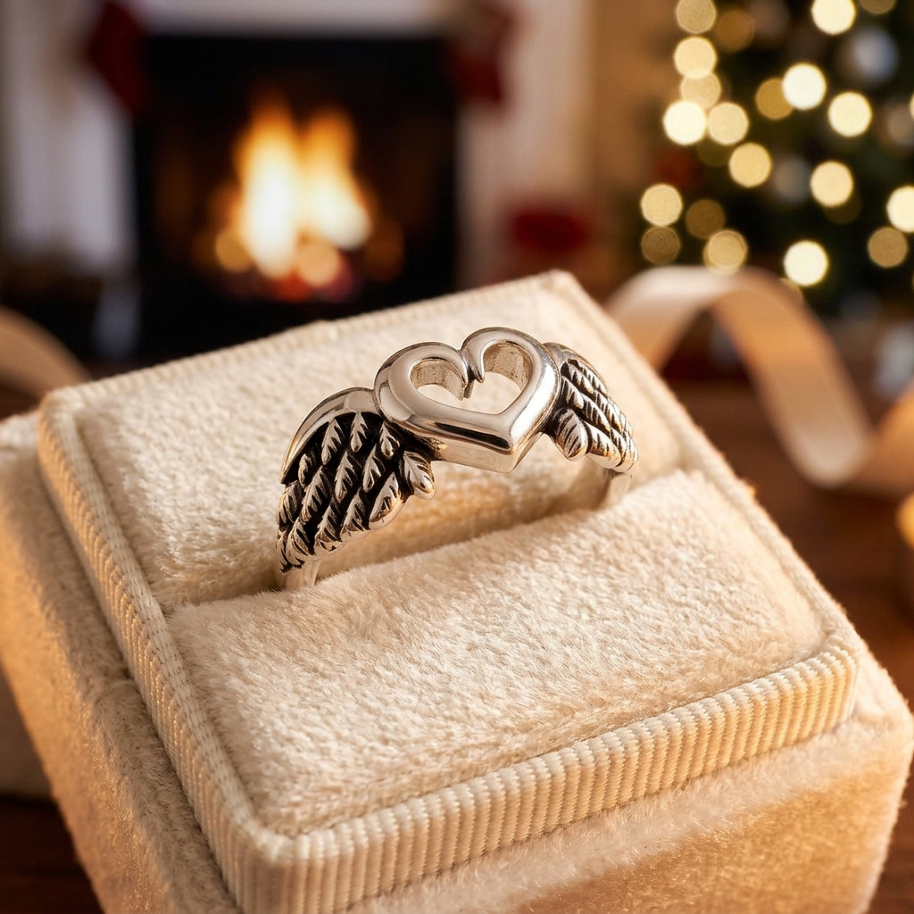 Sterling Silver Winged Heart Promise Ring for Women life3