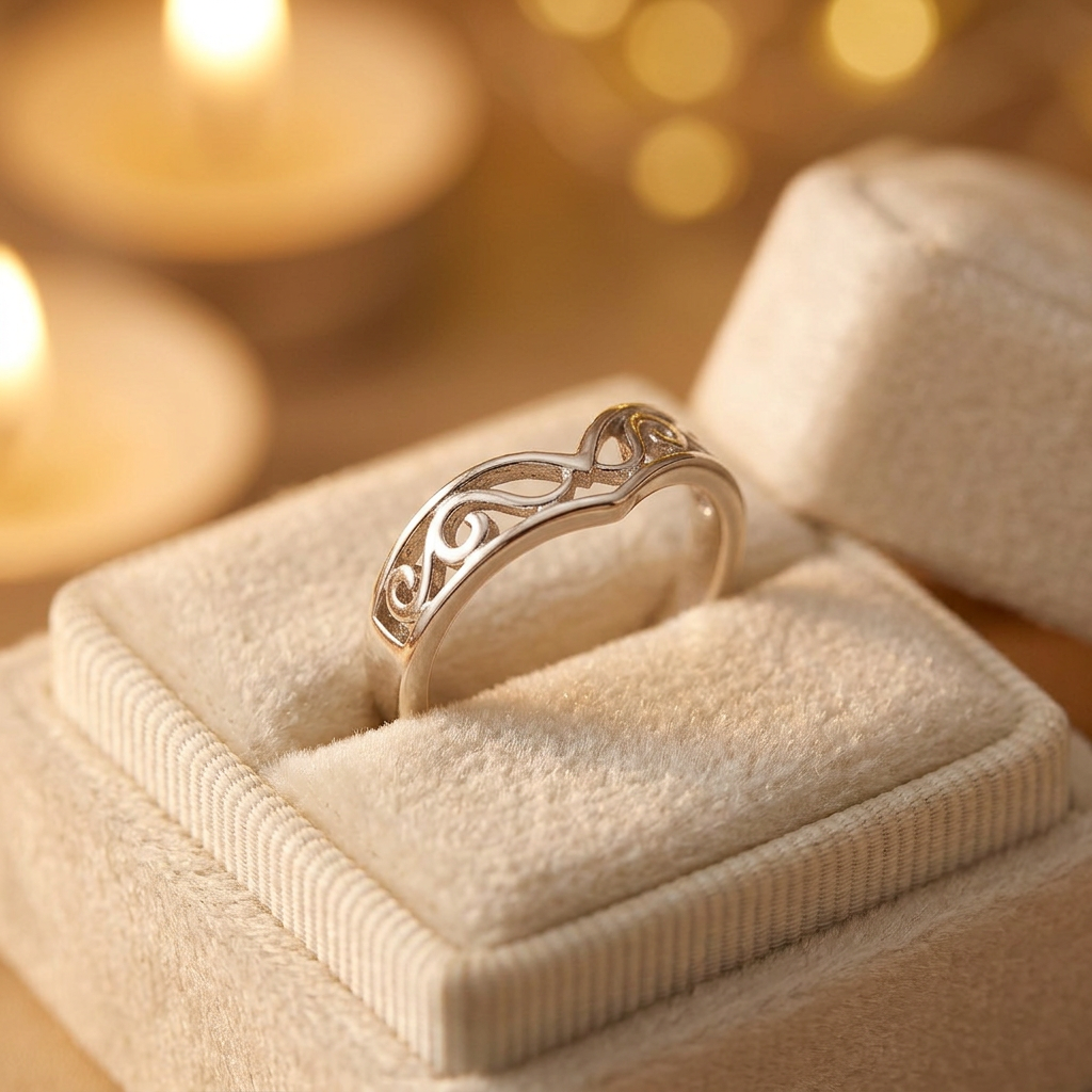 Sterling Silver Filigree Chevron V Shape Thumb Ring for Women life3