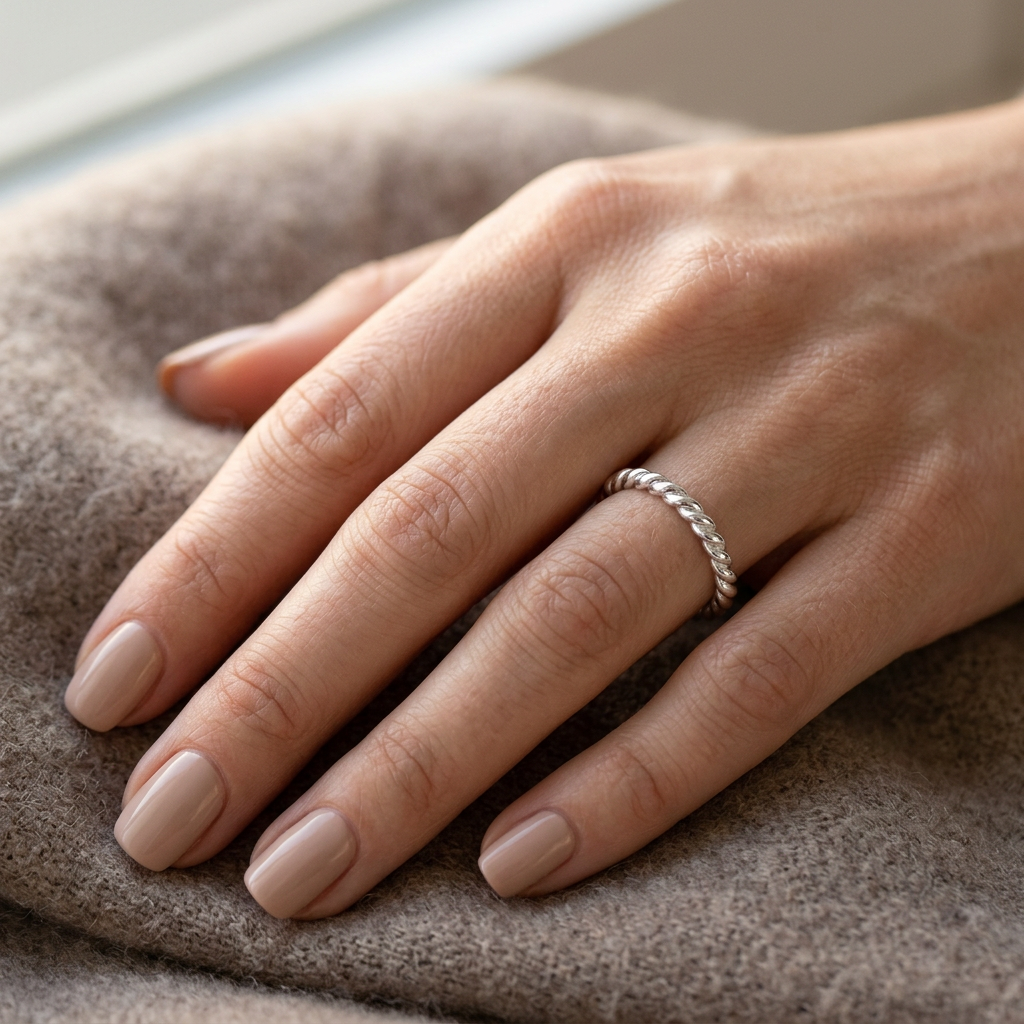 Sterling Silver 2mm Twisted Rope Eternity Stacking Ring for Women model