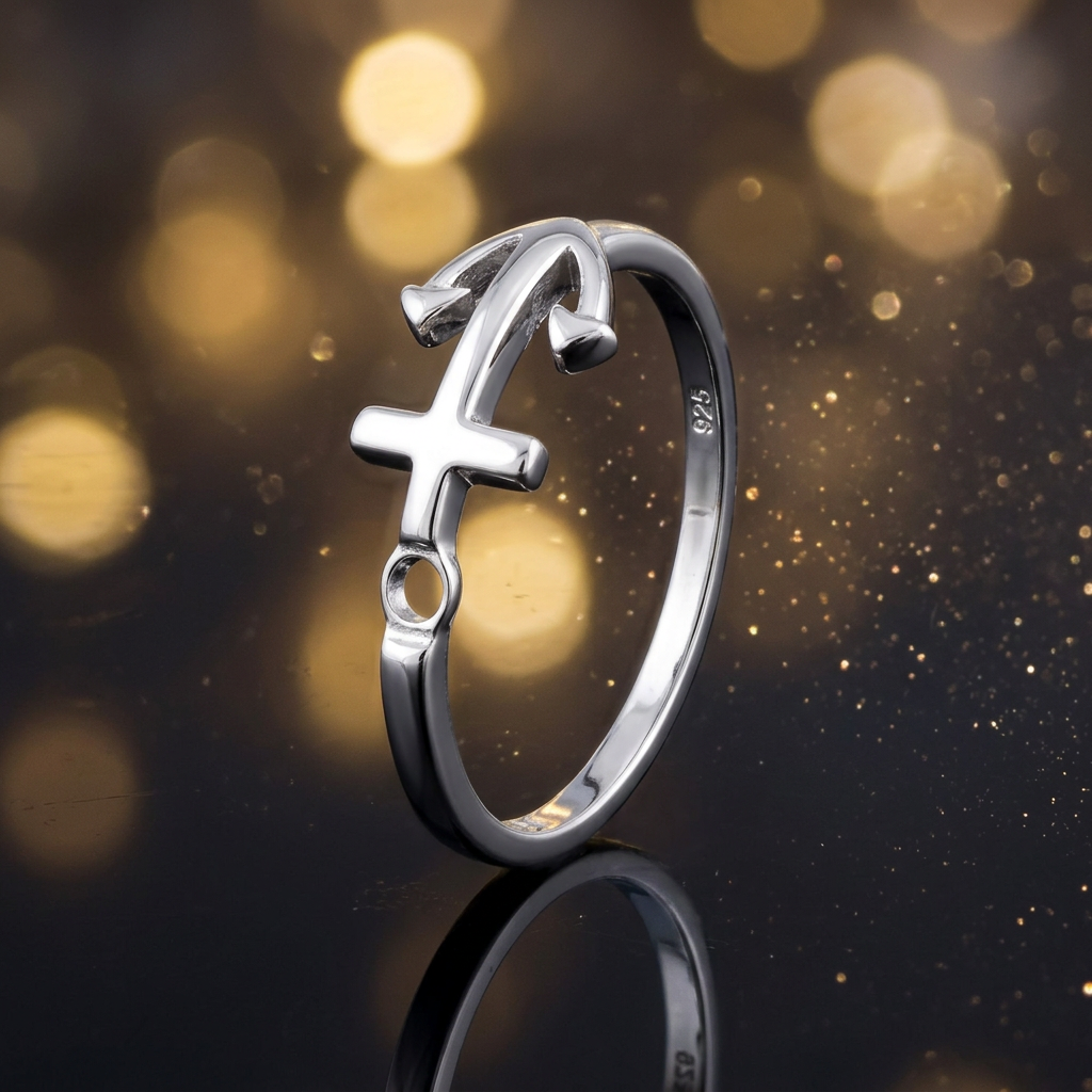 Sterling Silver 1.7mm Sideways Anchor Nautical Ring for Women life4