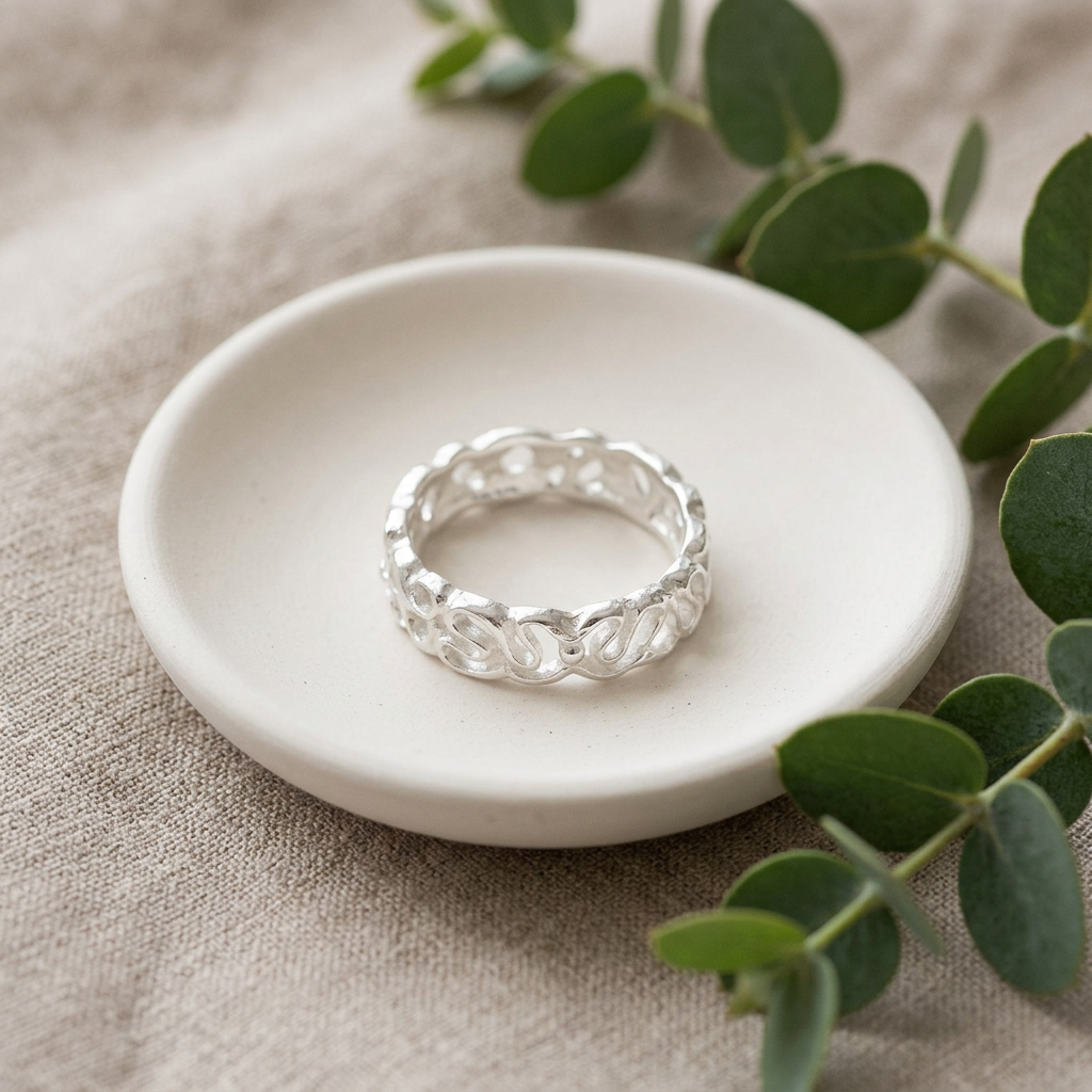 Sterling Silver 5.5mm Openwork Swirl Eternity Band Ring for Women life2