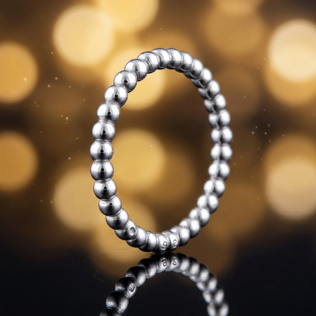Sterling Silver 2mm Round Ball Bead Eternity Stacking Band Ring for Women life4