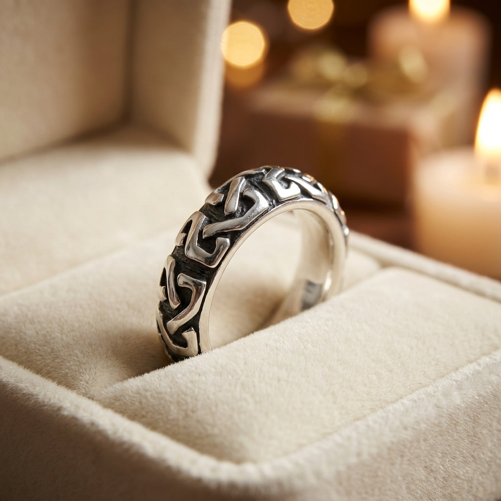 Sterling Silver 5.1mm Oxidized Celtic Knot Rounded Band Ring for Women life3