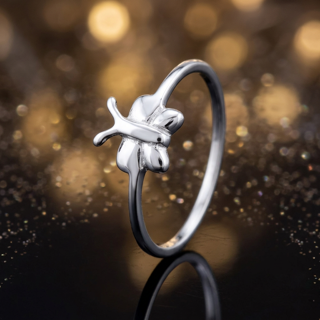 Sterling Silver 1.1mm Petite Butterfly Stacking Ring for Women life4