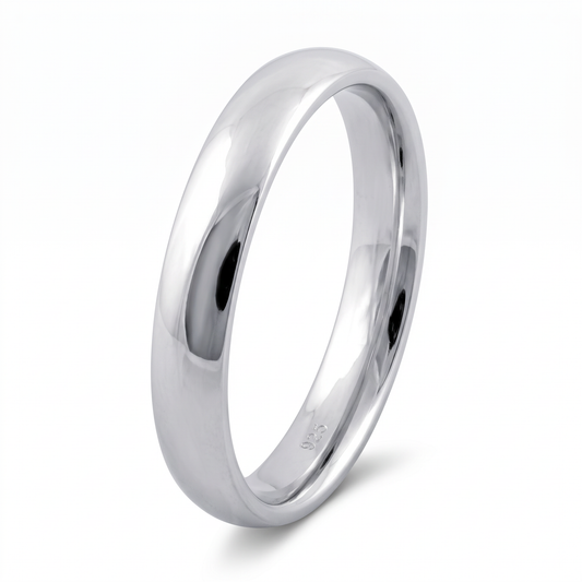 Sterling Silver 3mm Classic Dome Comfort Fit Wedding Band Ring, Unisex