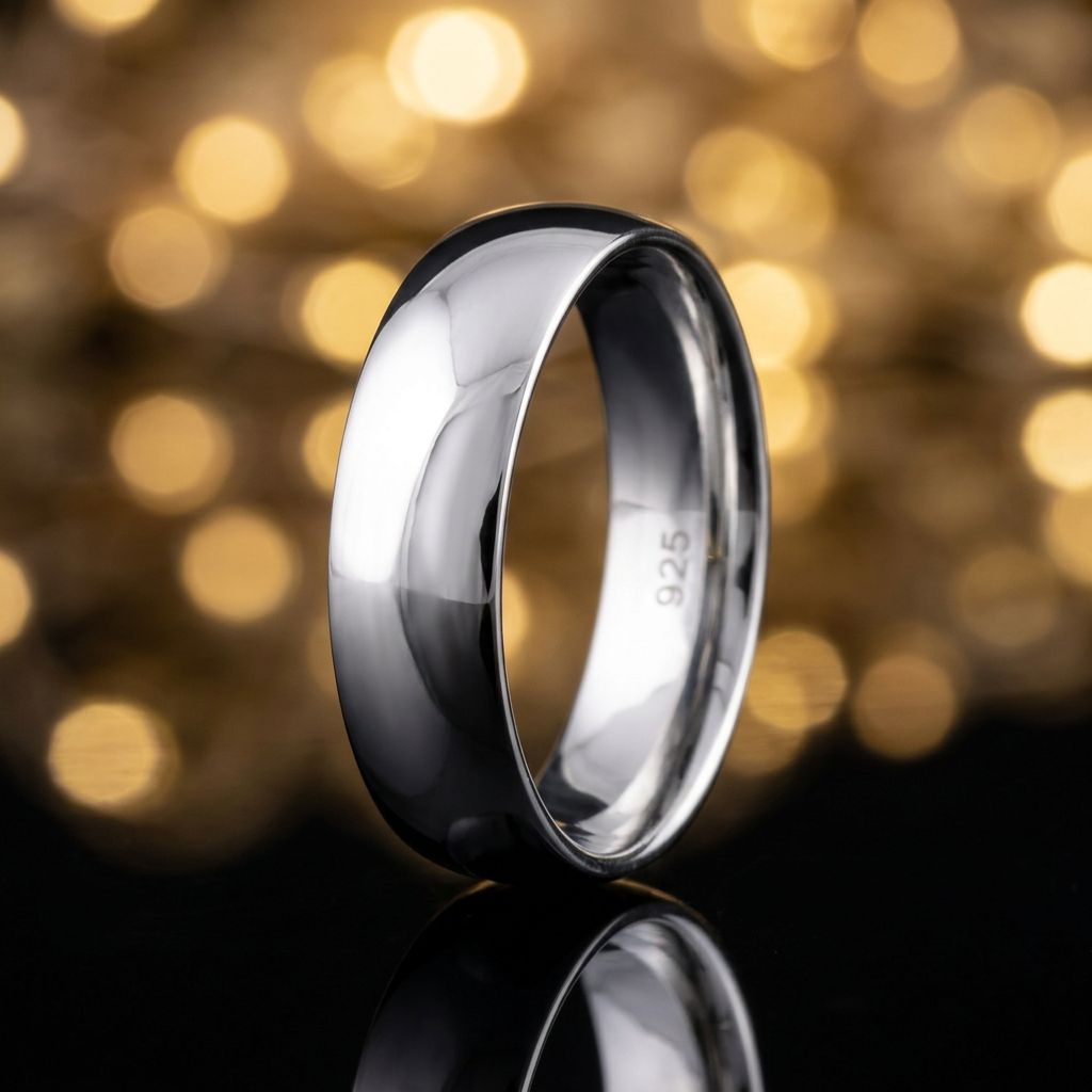 Sterling Silver 6mm Classic Dome Comfort Fit Wedding Band Ring, Unisex life4
