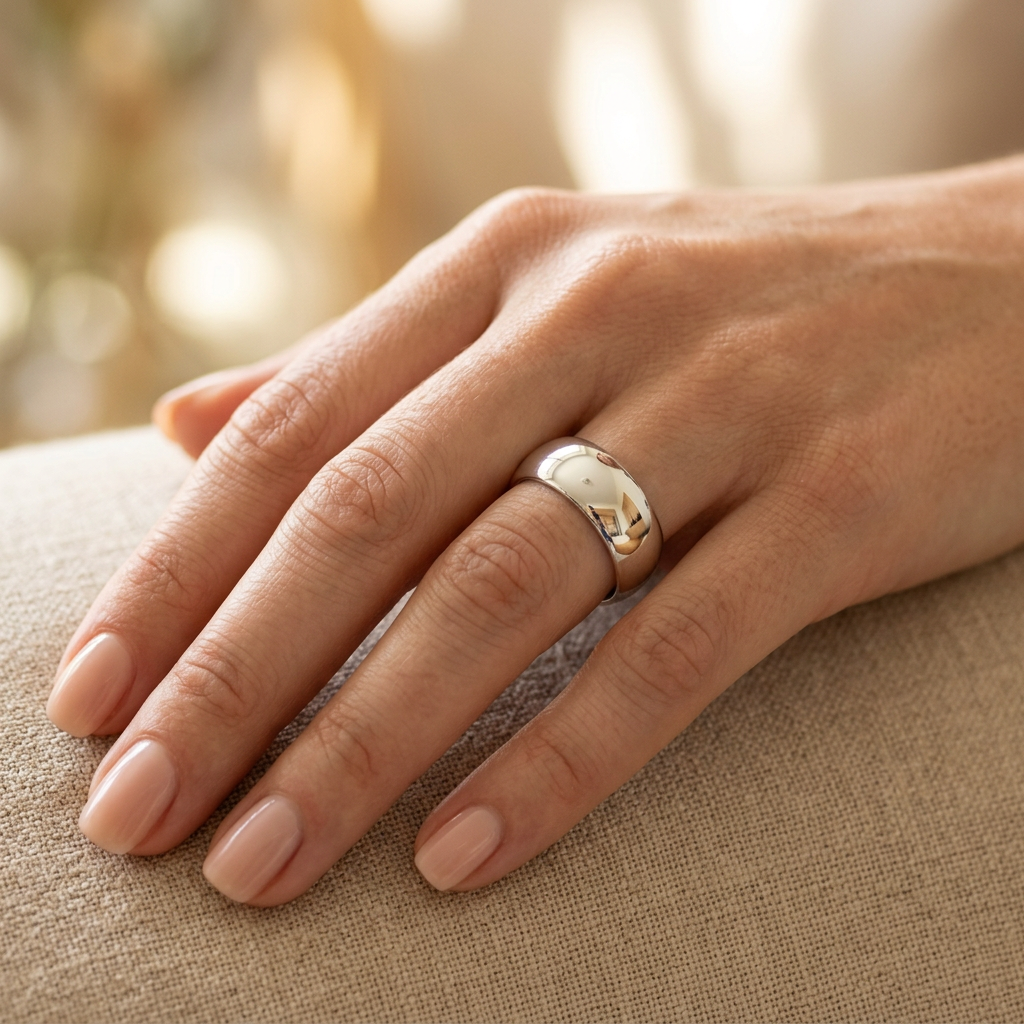 Sterling Silver 6mm Classic Dome Comfort Fit Wedding Band Ring, Unisex model