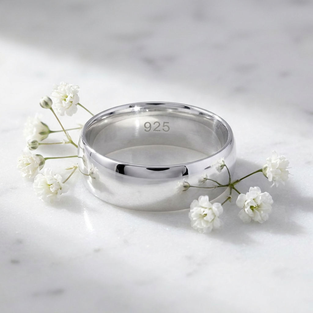 Sterling Silver 7mm Plain Dome Wedding Band Ring, Unisex life1