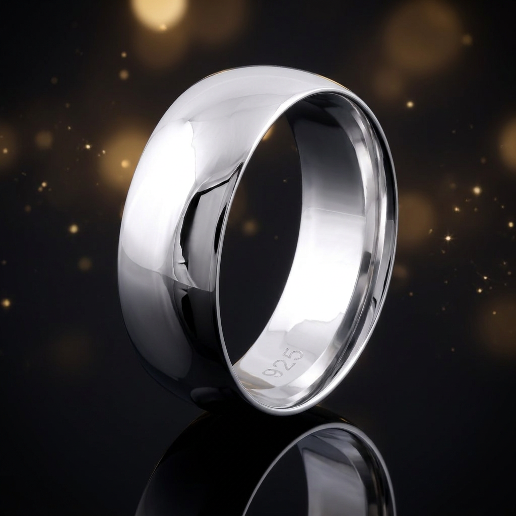 Sterling Silver 7mm Plain Dome Wedding Band Ring, Unisex life4