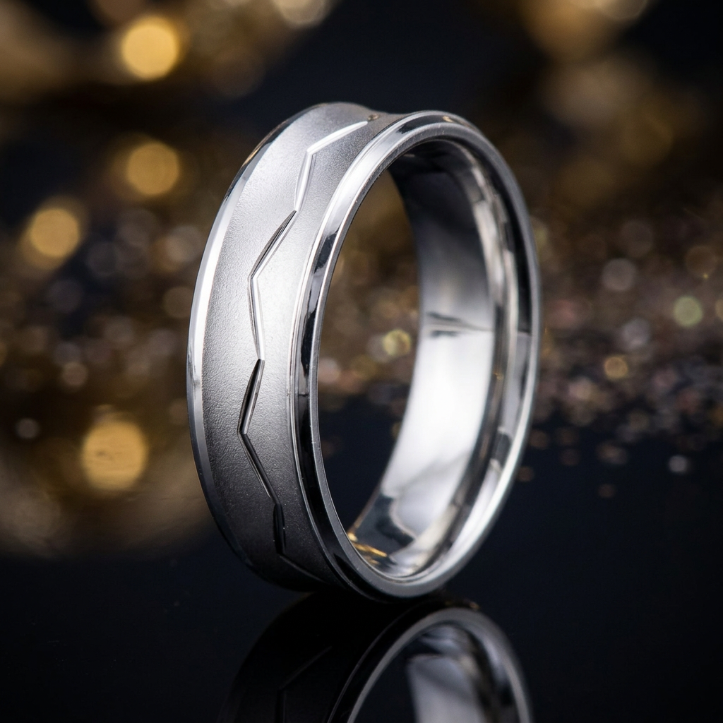 Sterling Silver 6.15mm Satin Zig Zag Concave Wedding Band Ring for Women life4