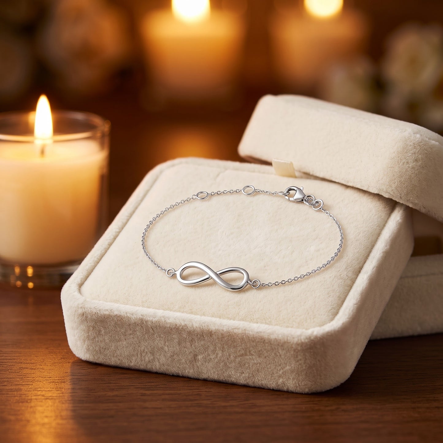 Sterling Silver Infinity Bracelet for Women, Dainty Everyday Jewelry Gift view 2