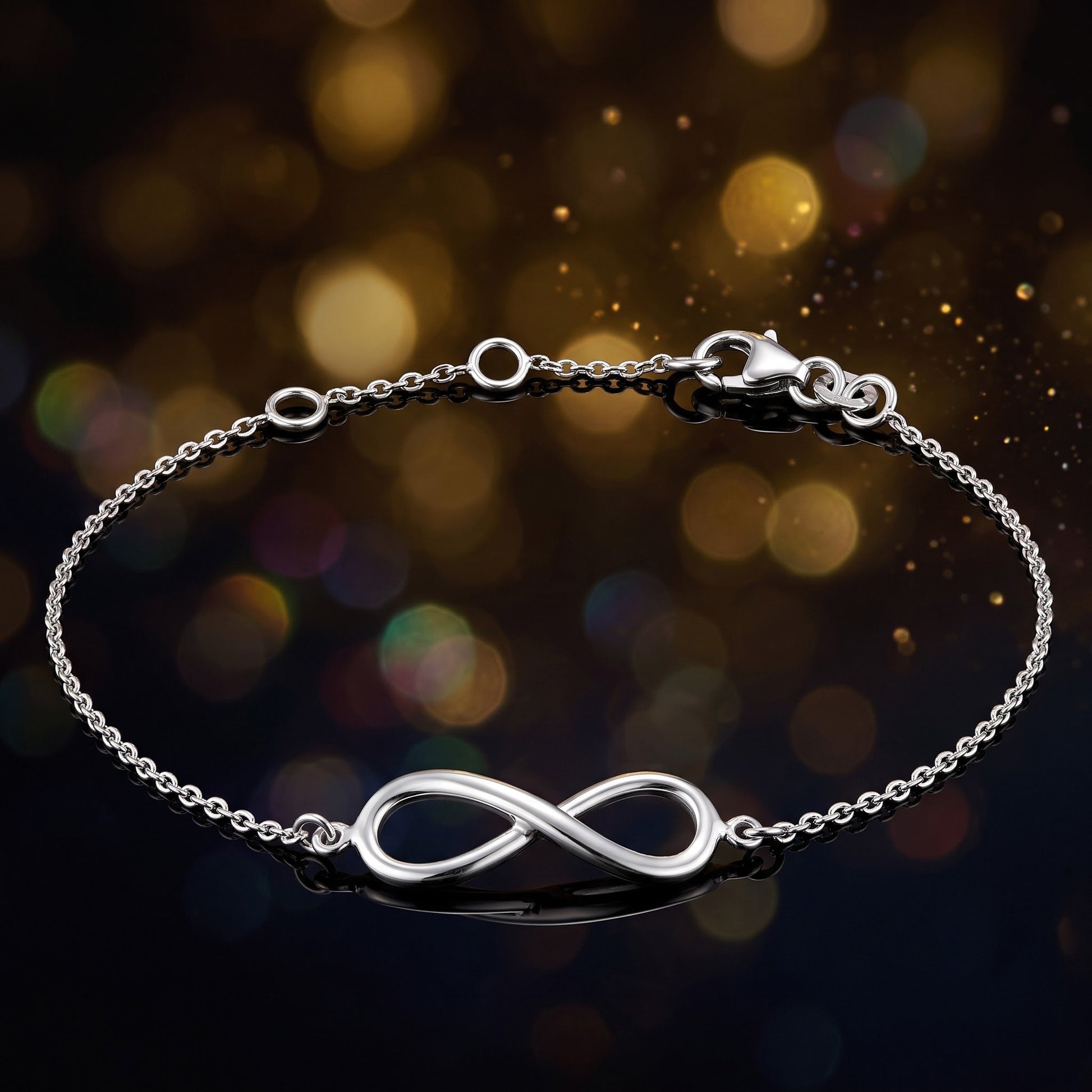 Sterling Silver Infinity Bracelet for Women, Dainty Everyday Jewelry Gift view 3
