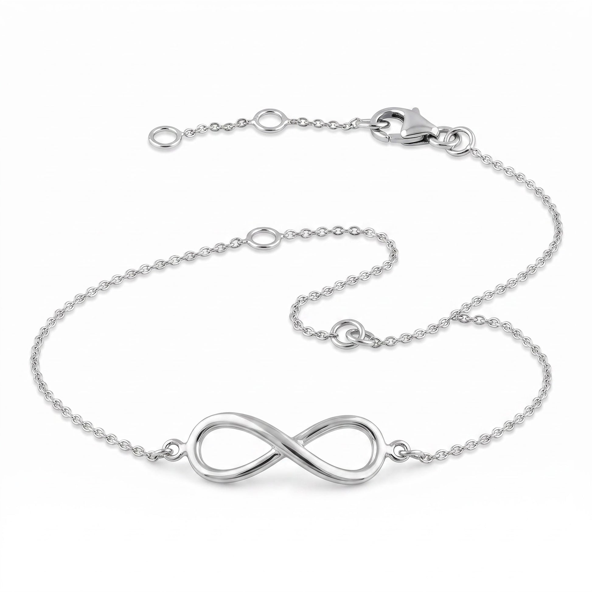 Sterling Silver Infinity Bracelet for Women, Dainty Everyday Jewelry Gift