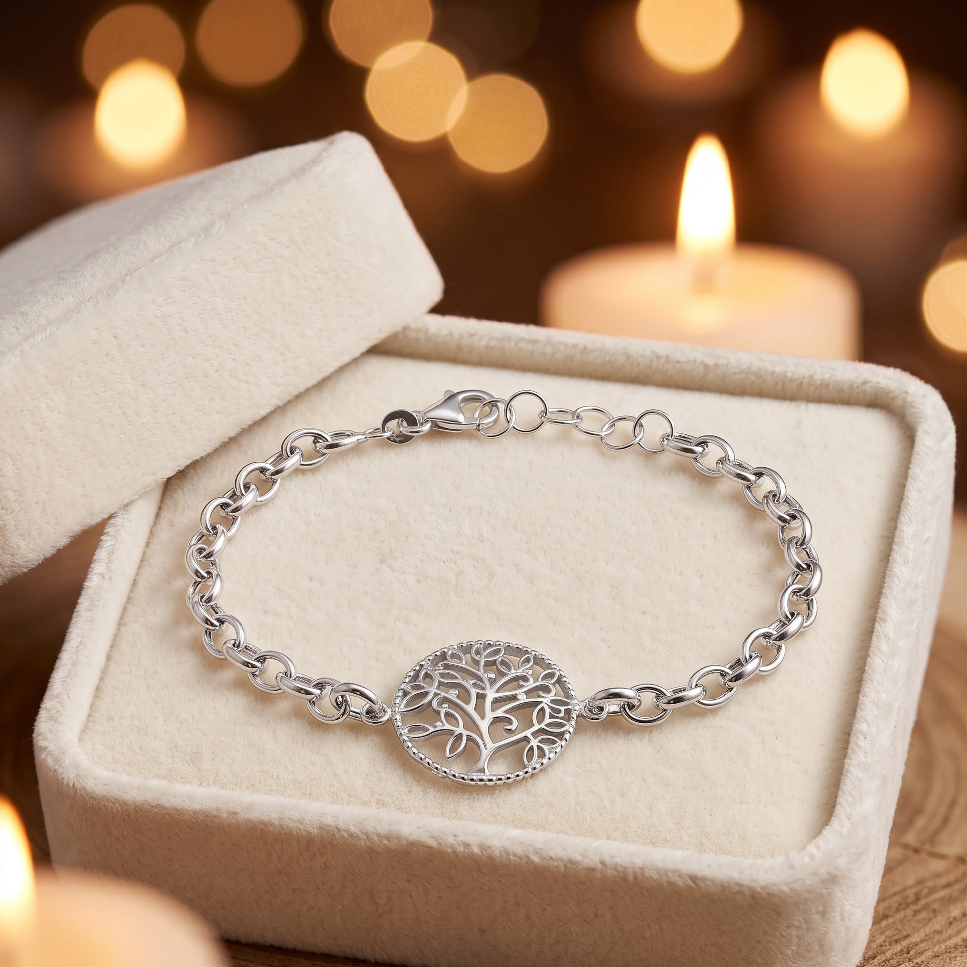 Sterling Silver Tree of Life Bracelet for Women, Chain Link, Dainty Everyday Jewelry Gift view 2