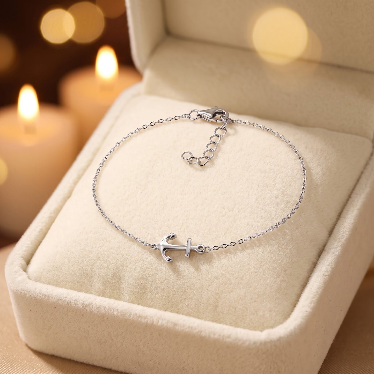 Sterling Silver Anchor Bracelet for Women, Chain Link, Dainty Everyday Jewelry Gift view 2