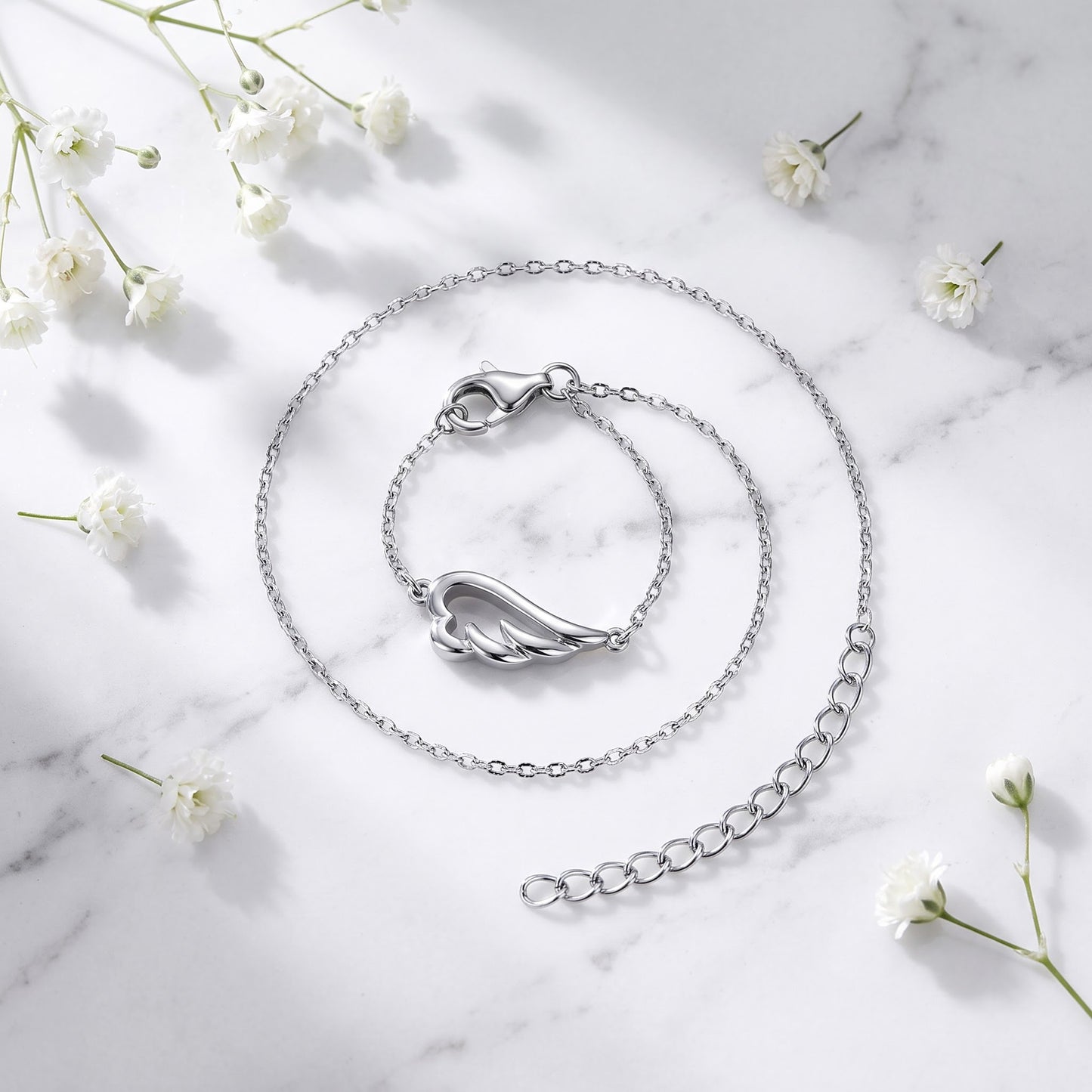 Sterling Silver Wing Bracelet for Women, Dainty Everyday Jewelry Gift view 1