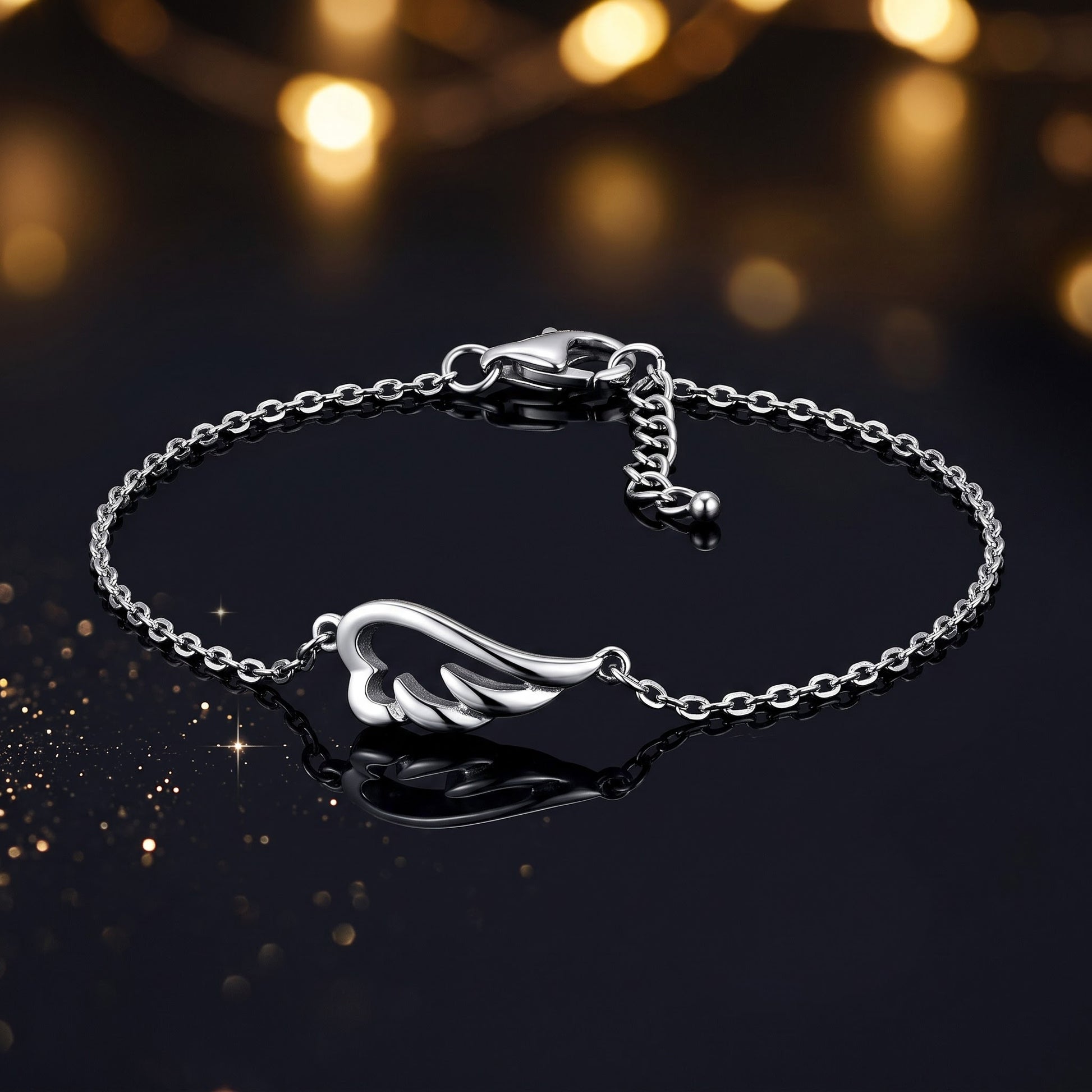 Sterling Silver Wing Bracelet for Women, Dainty Everyday Jewelry Gift view 3