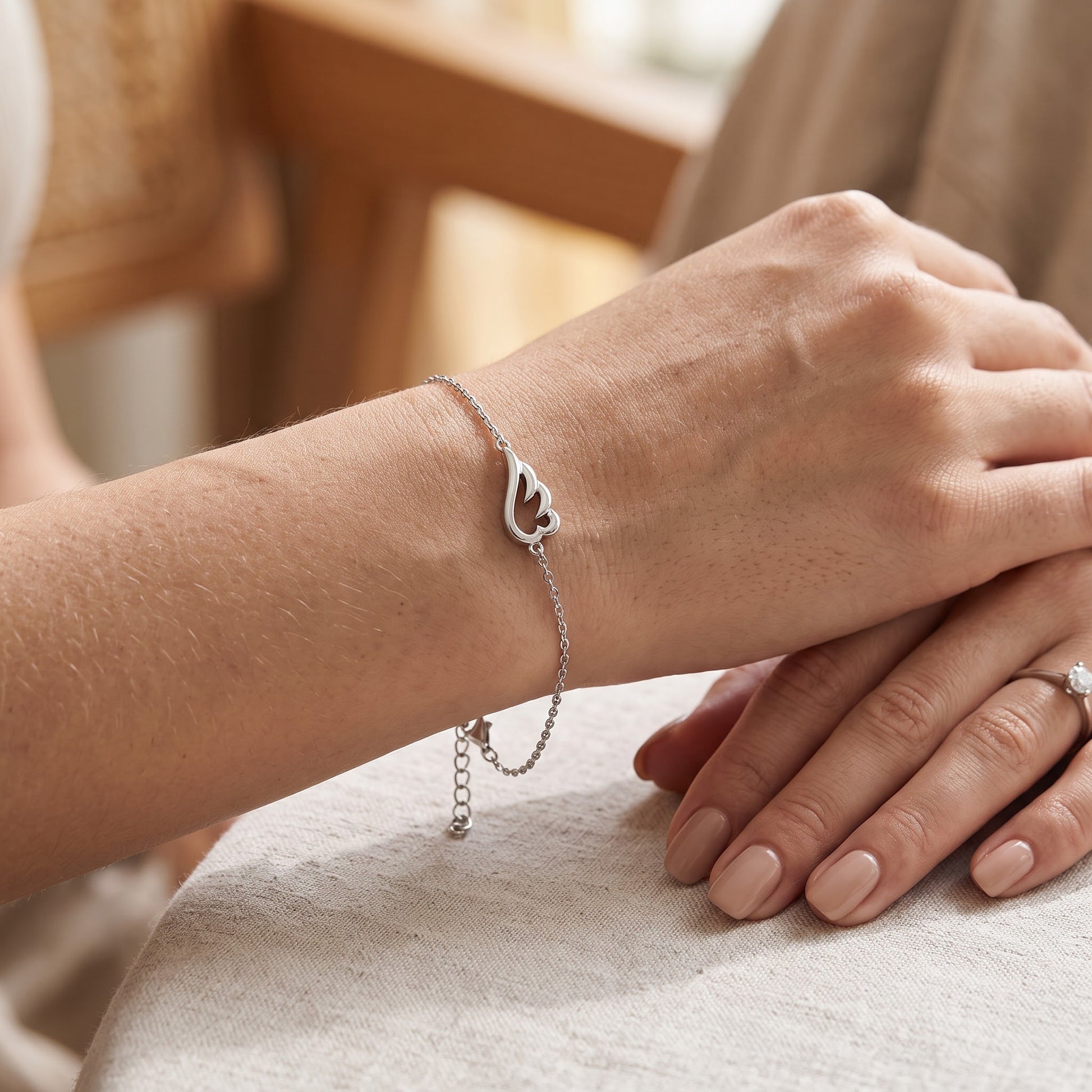 Sterling Silver Wing Bracelet for Women, Dainty Everyday Jewelry Gift view 4