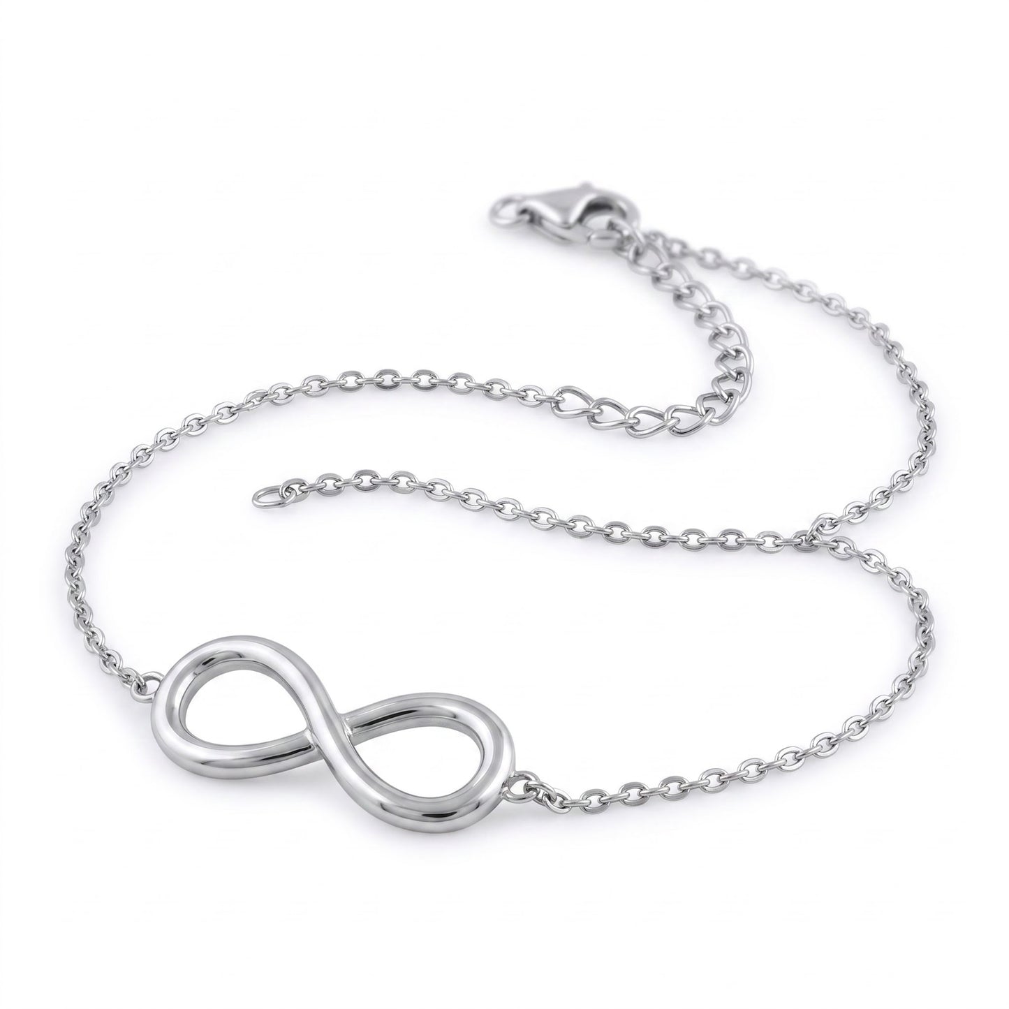 Sterling Silver Rose Gold Plated Infinity Bracelet for Women, Dainty Everyday Jewelry Gift