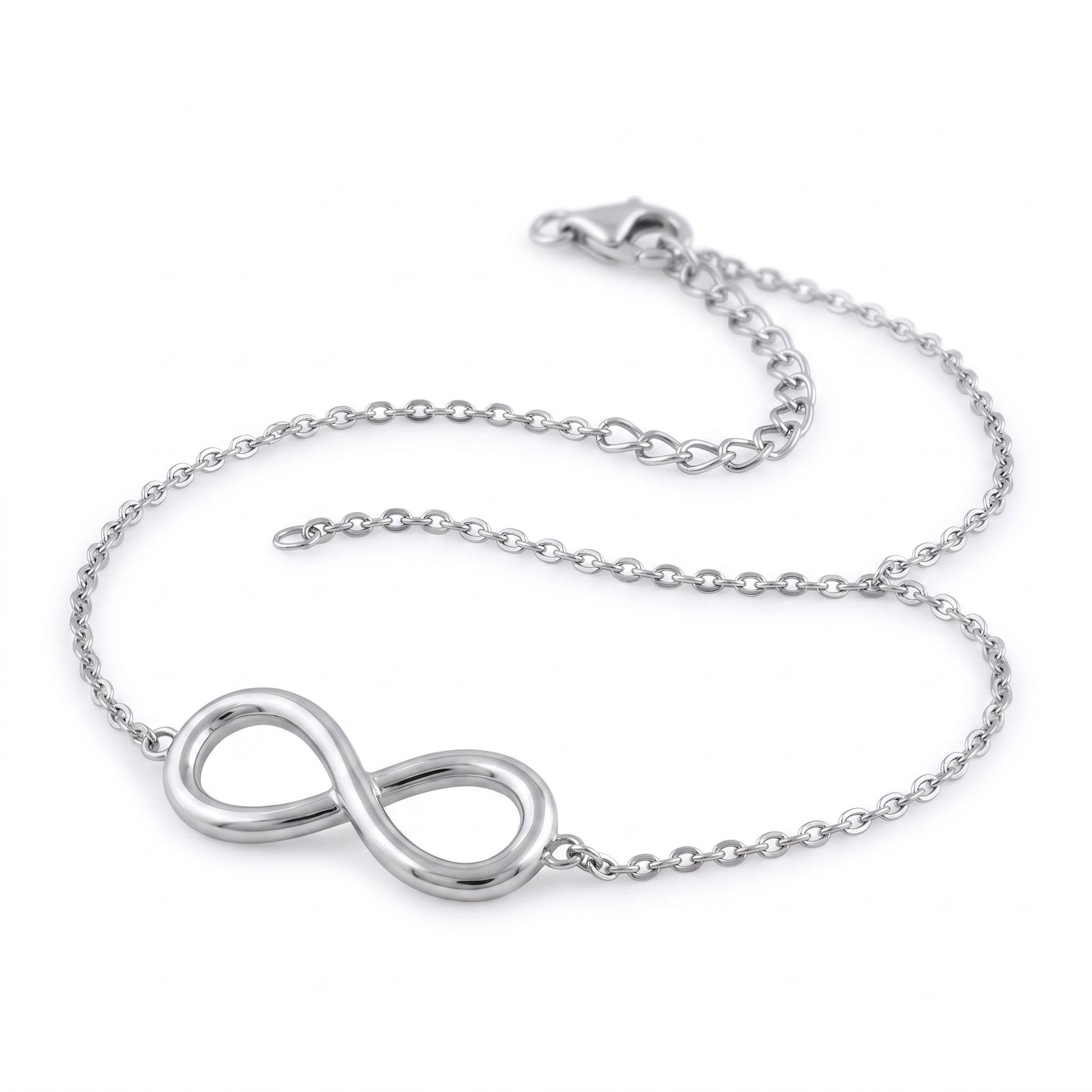 Sterling Silver Rose Gold Plated Infinity Bracelet for Women, Dainty Everyday Jewelry Gift