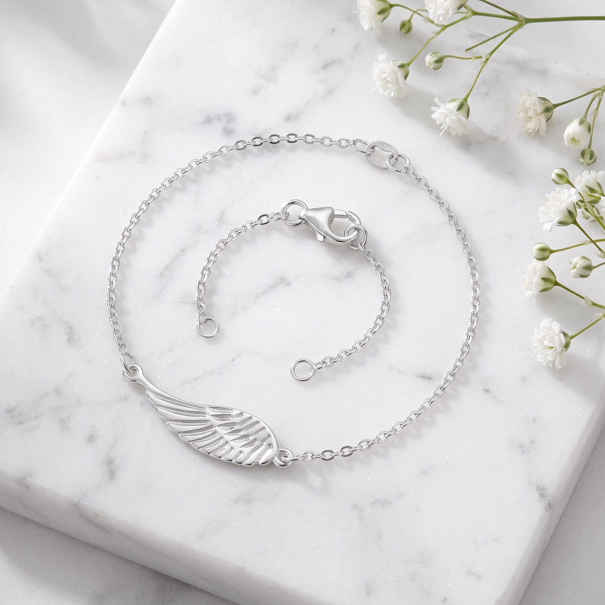 Sterling Silver Wing Bracelet for Women, Dainty Everyday Jewelry Gift view 1