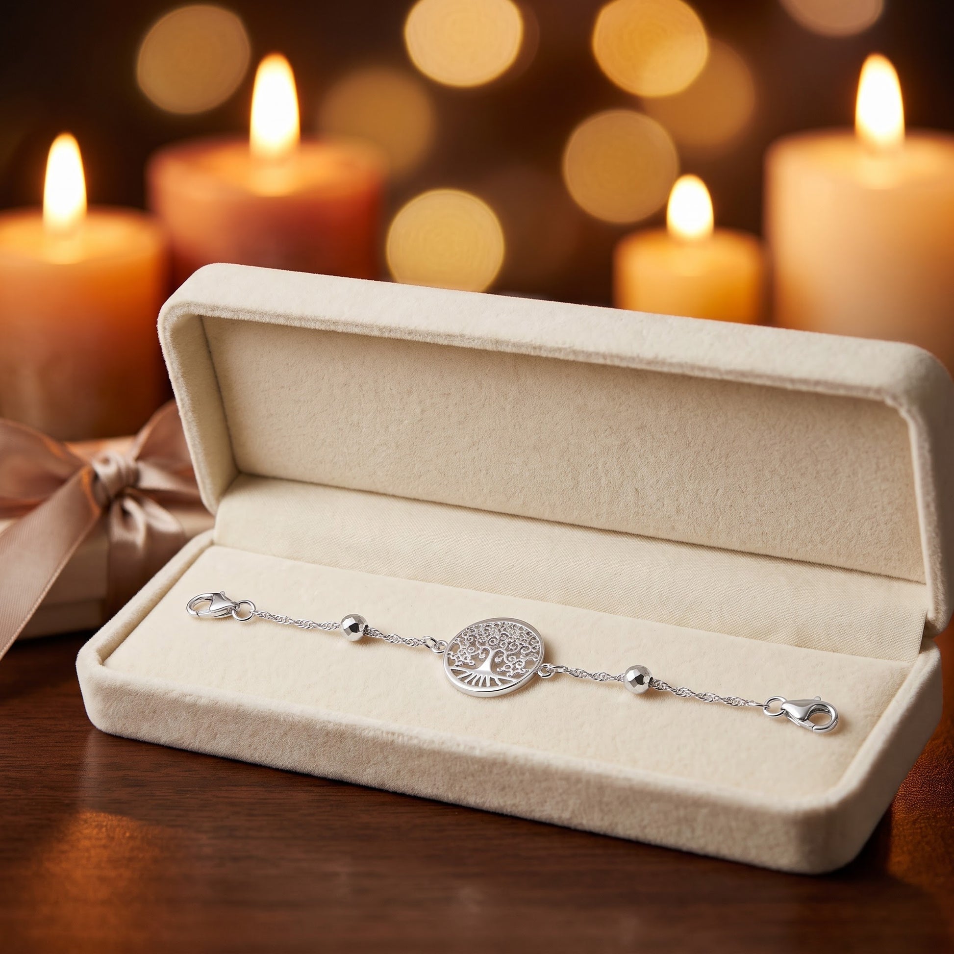 Sterling Silver Tree of Life Bracelet for Women, Chain Link, Dainty Everyday Jewelry Gift view 2