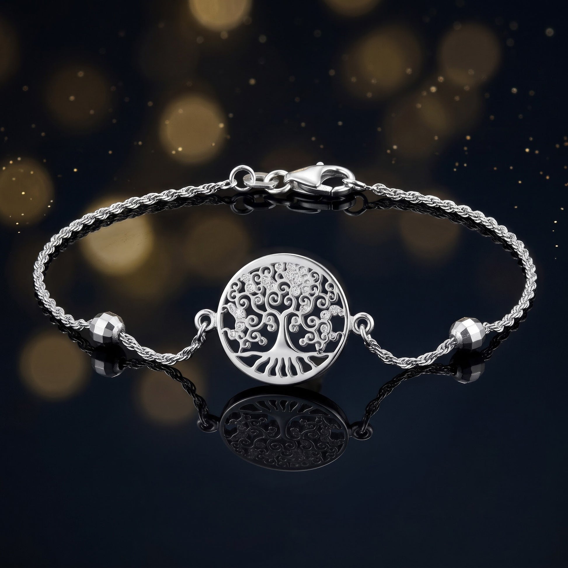 Sterling Silver Tree of Life Bracelet for Women, Chain Link, Dainty Everyday Jewelry Gift view 3