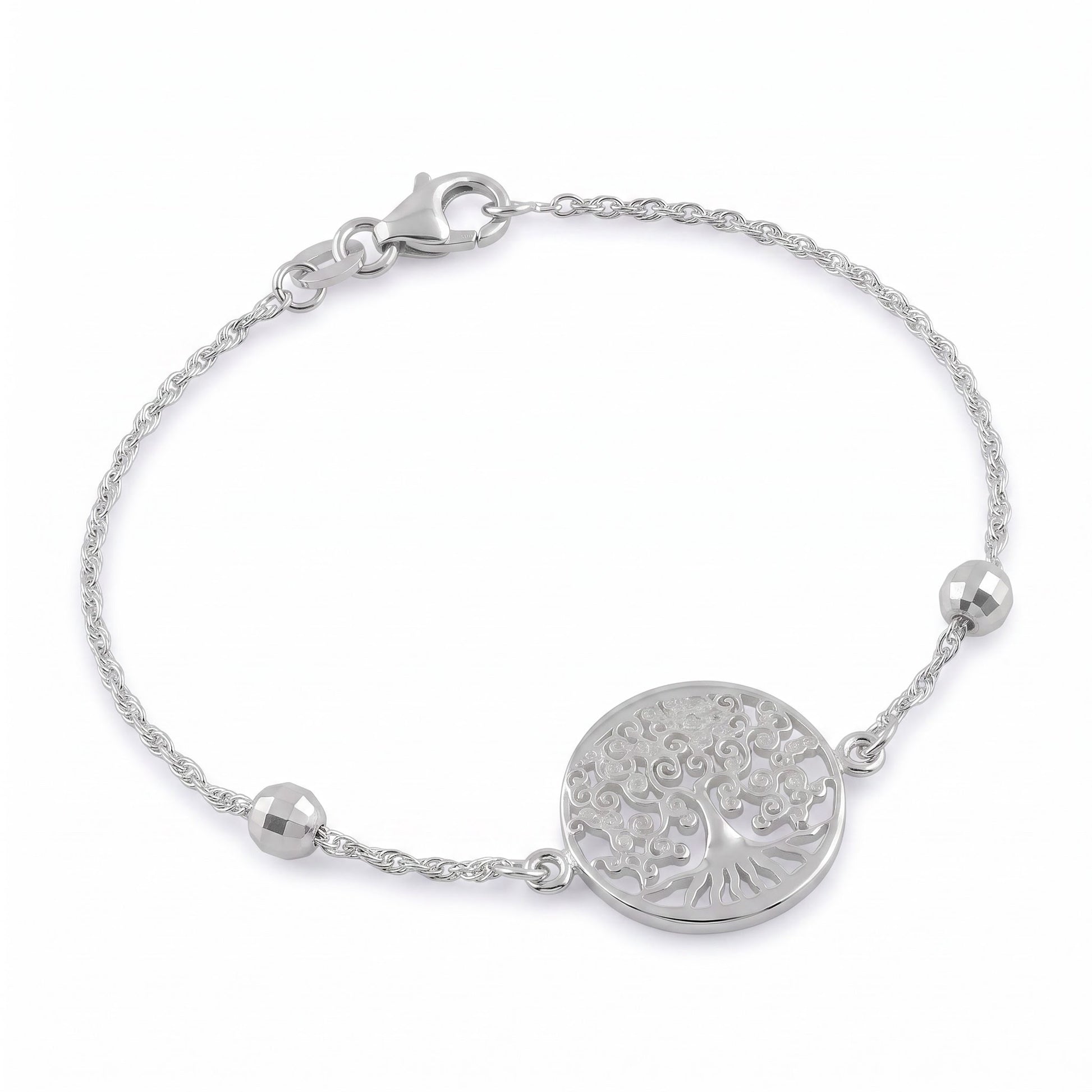 Sterling Silver Tree of Life Bracelet for Women, Chain Link, Dainty Everyday Jewelry Gift