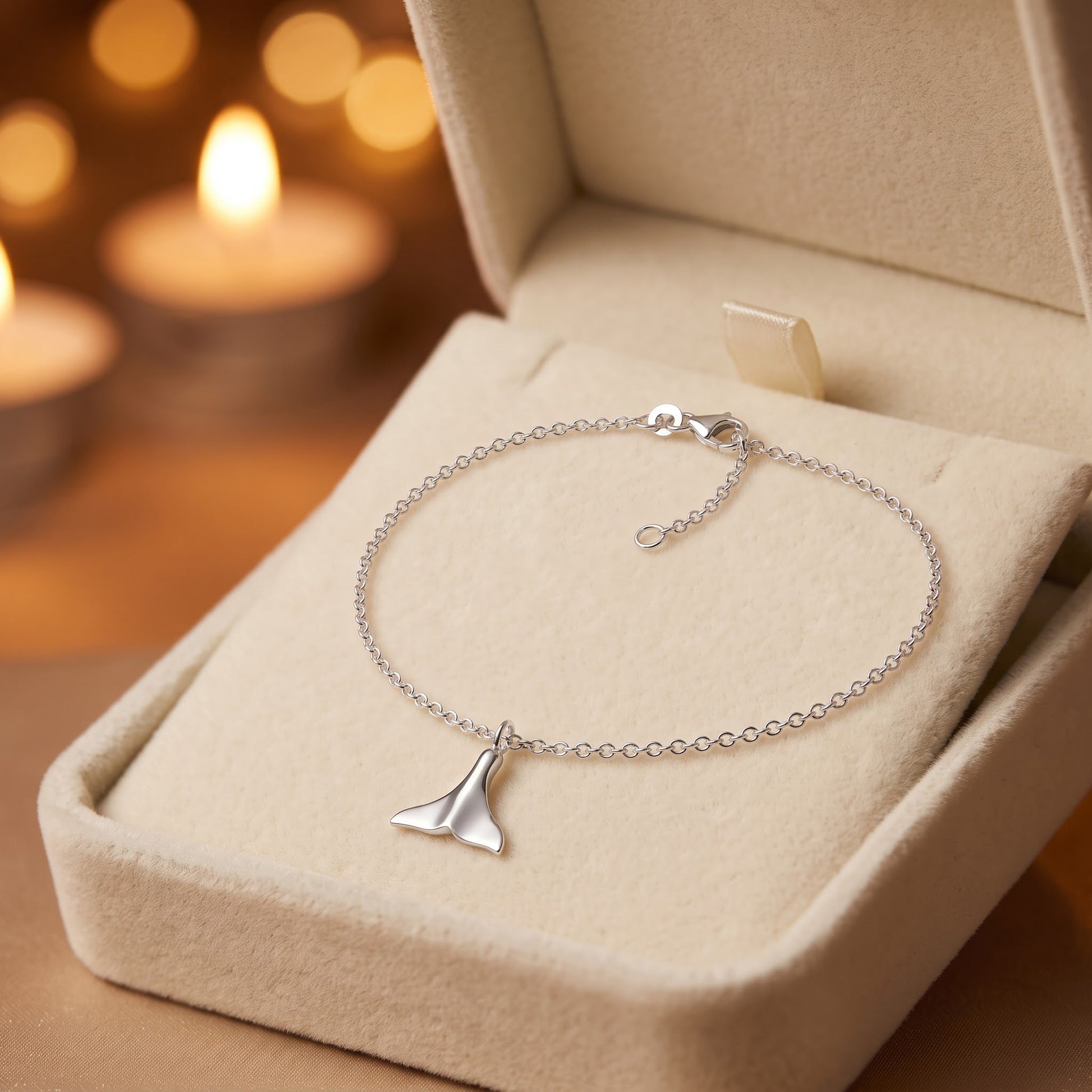 Sterling Silver Dolphin Tale Bracelet for Women, Chain Link, Dainty Everyday Jewelry Gift view 2