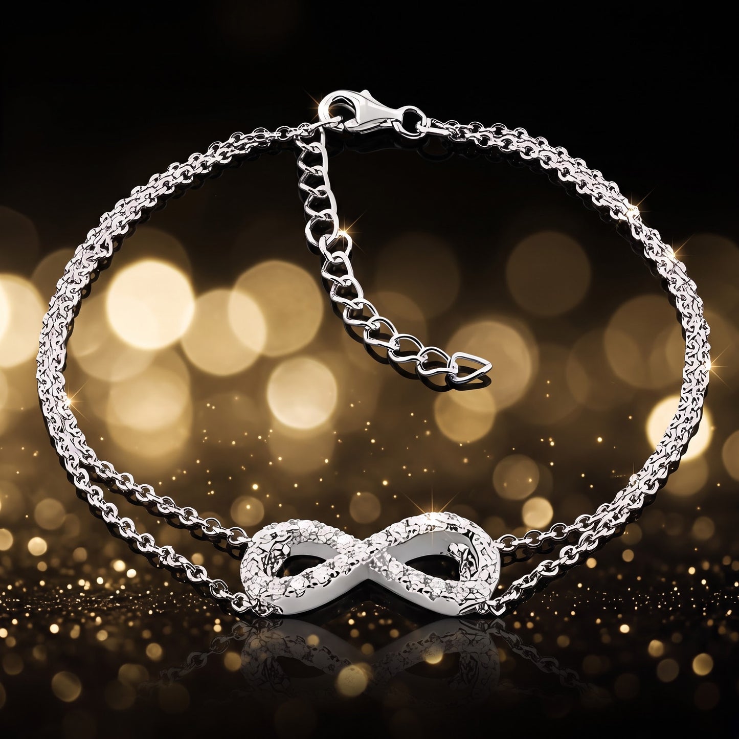 Sterling Silver Infinity CZ Bracelet for Women, Dainty Everyday Jewelry Gift view 3