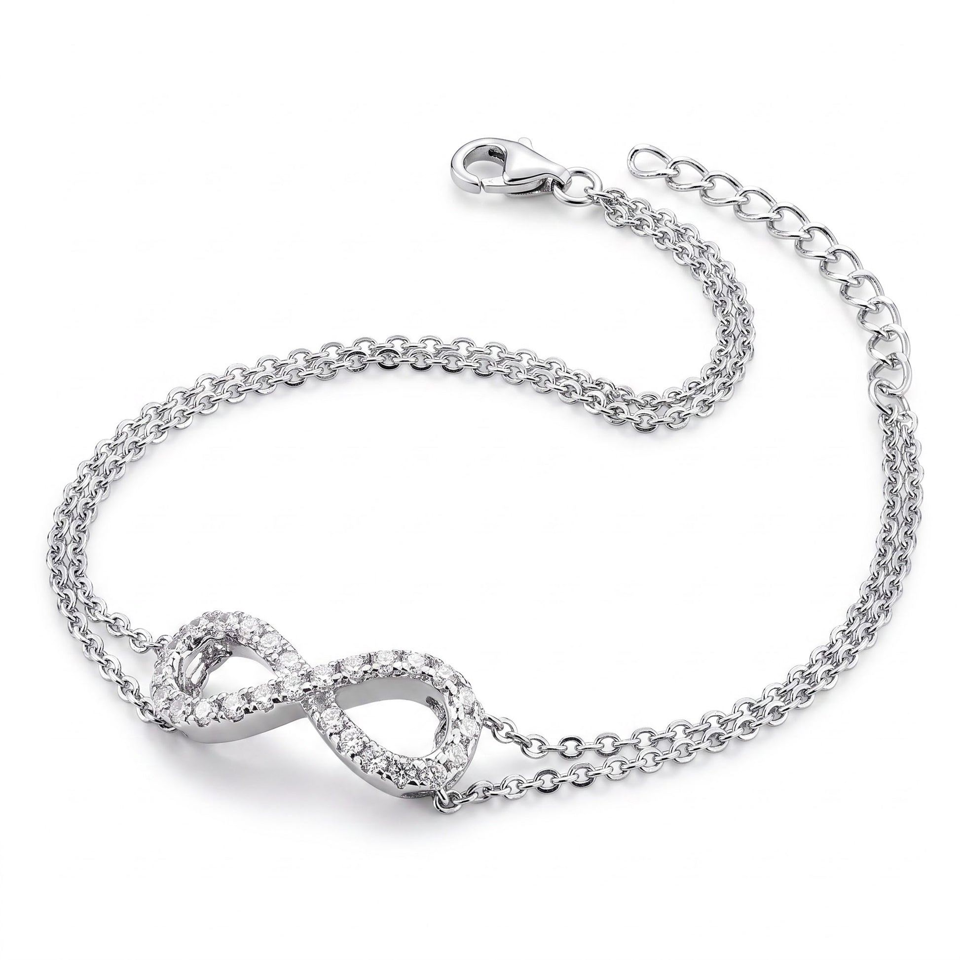 Sterling Silver Infinity CZ Bracelet for Women, Dainty Everyday Jewelry Gift