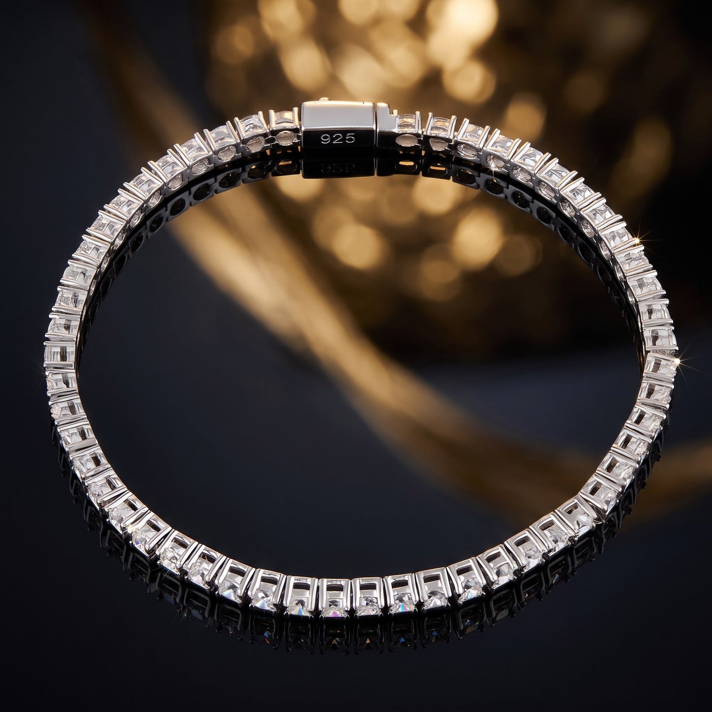 Sterling Silver 3mm Cubic Zirconia Tennis Bracelet for Women, Sparkling Gift for Her view 3