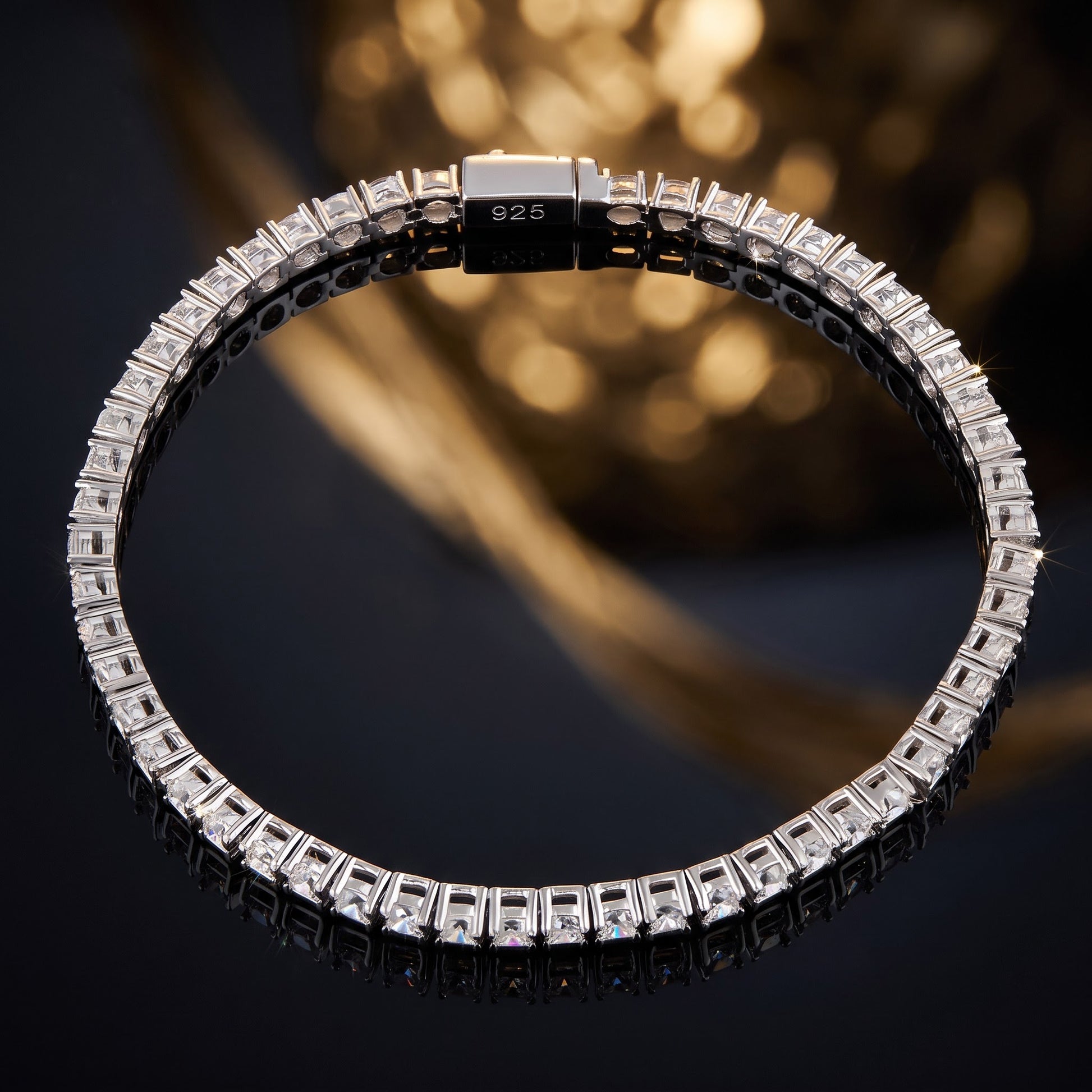 Sterling Silver 3mm Cubic Zirconia Tennis Bracelet for Women, Sparkling Gift for Her view 3