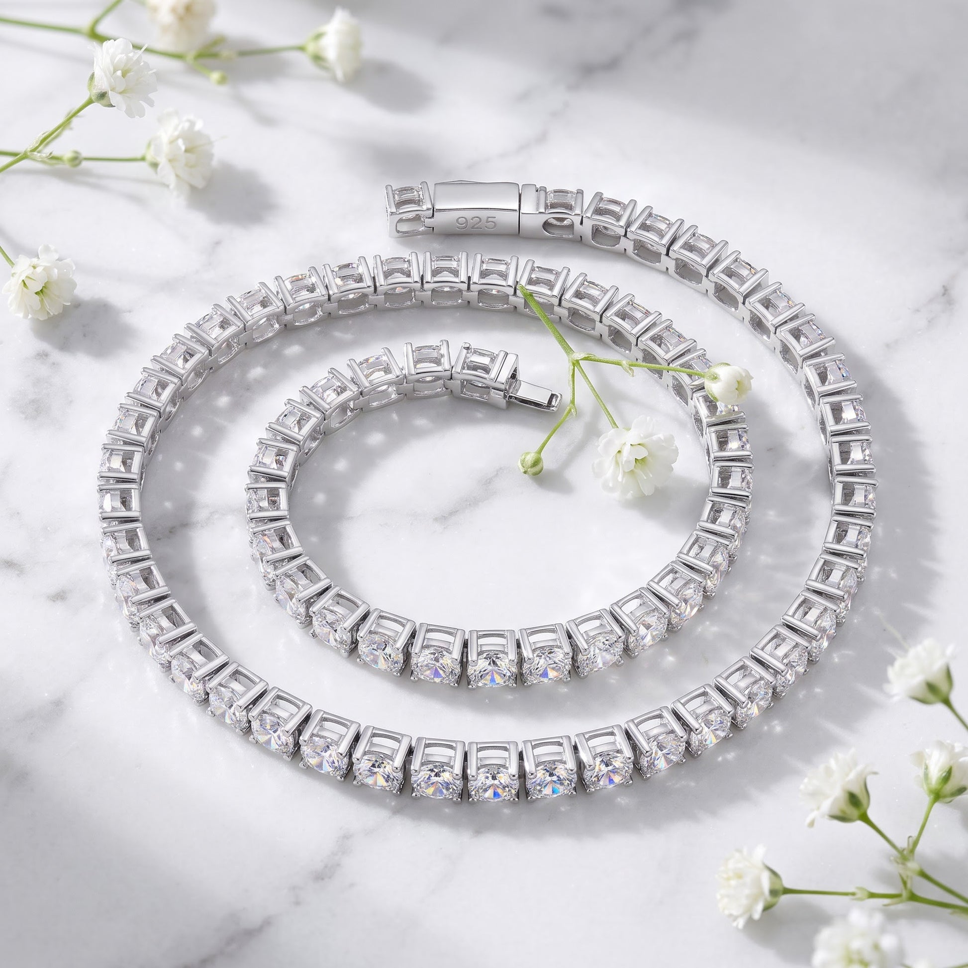 Sterling Silver 4mm Cubic Zirconia Tennis Bracelet for Women, Sparkling Gift for Her view 1