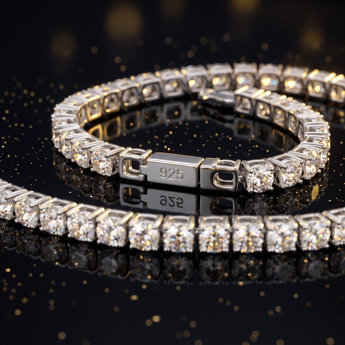 Sterling Silver 4mm Cubic Zirconia Tennis Bracelet for Women, Sparkling Gift for Her view 3