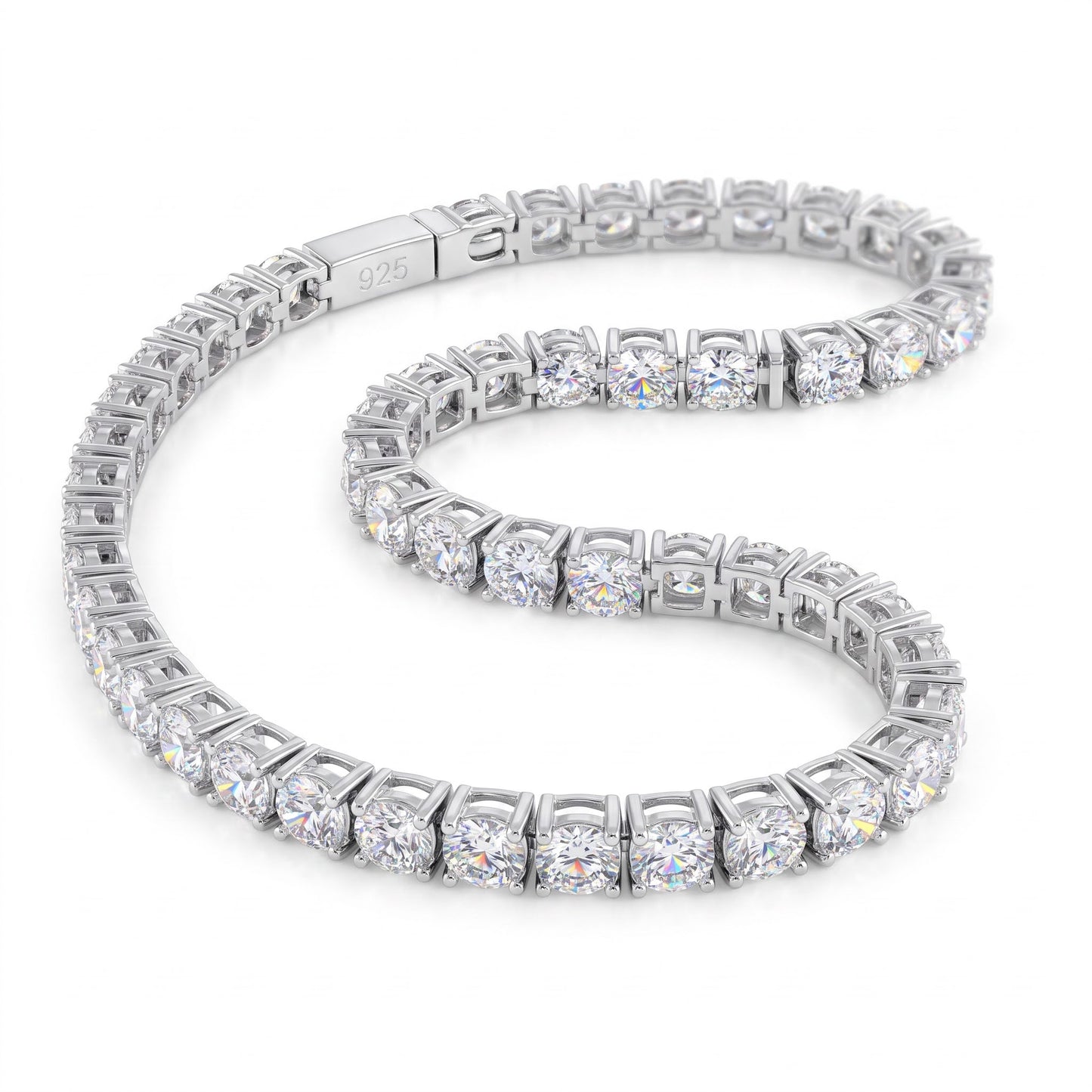 Sterling Silver 4mm Cubic Zirconia Tennis Bracelet for Women, Sparkling Gift for Her