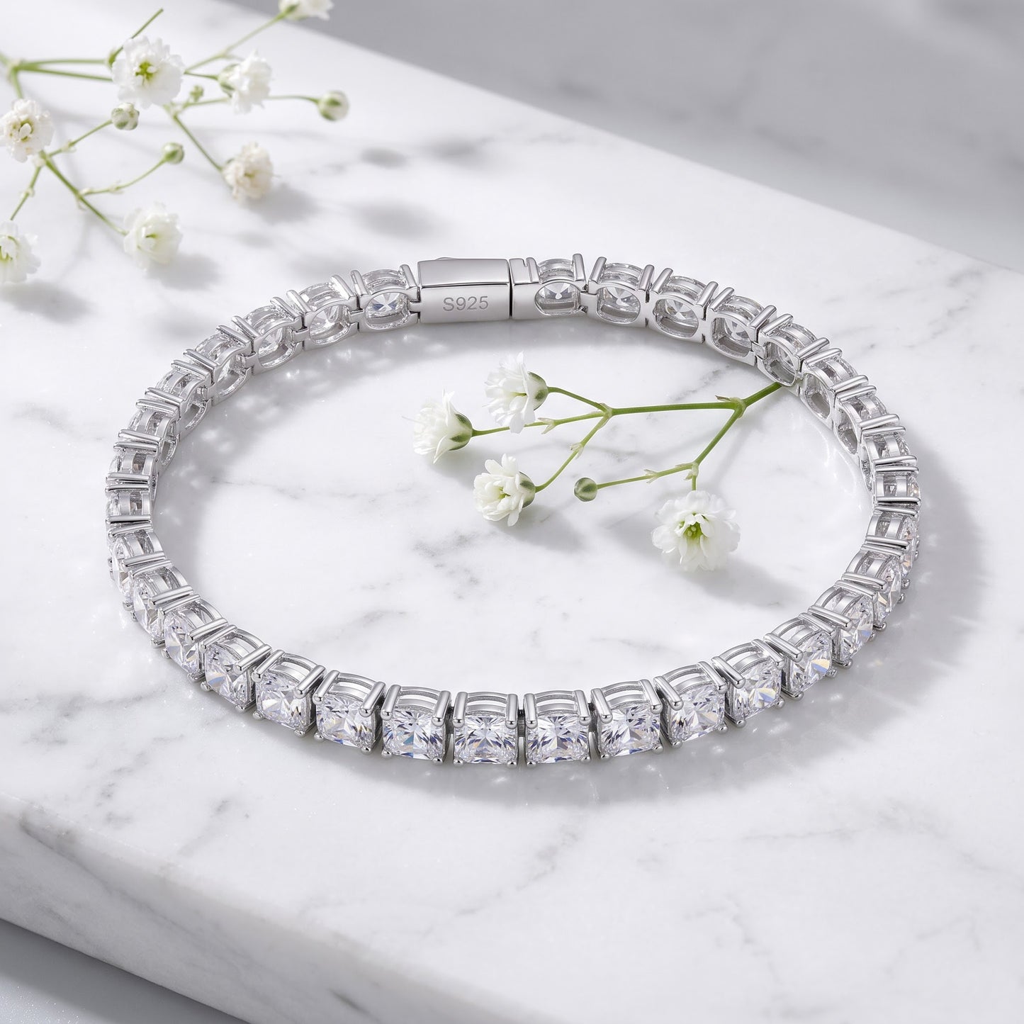 Sterling Silver 5mm Cubic Zirconia Tennis Bracelet for Women, Sparkling Gift for Her view 1