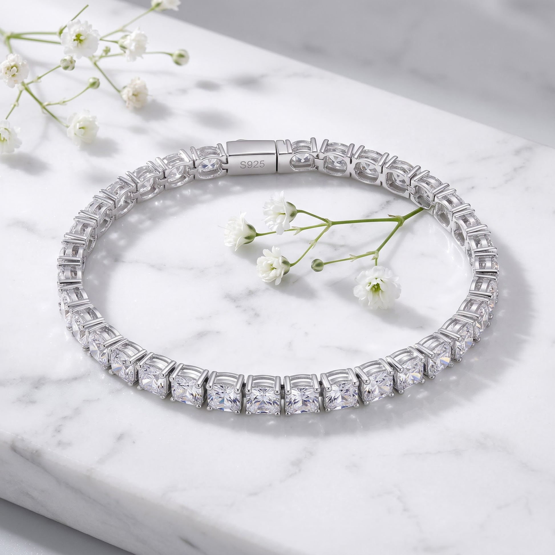 Sterling Silver 5mm Cubic Zirconia Tennis Bracelet for Women, Sparkling Gift for Her view 1