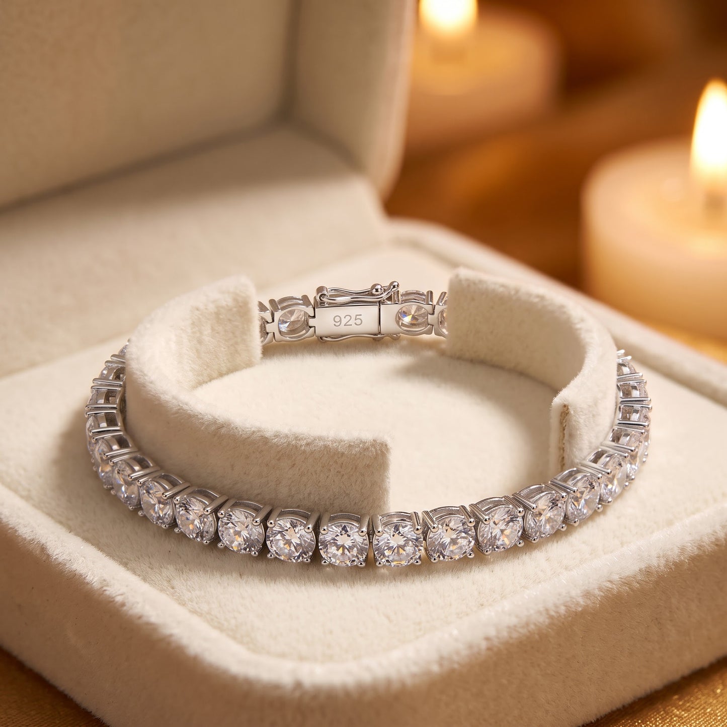 Sterling Silver 5mm Cubic Zirconia Tennis Bracelet for Women, Sparkling Gift for Her view 2