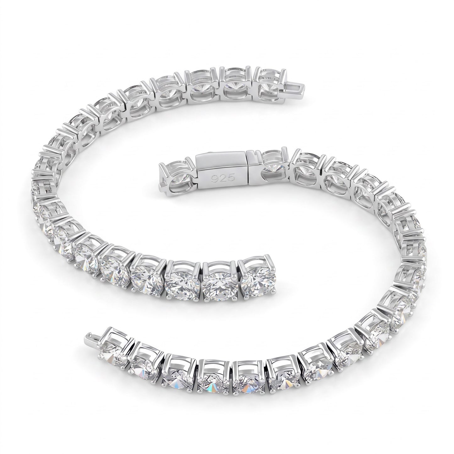 Sterling Silver 5mm Cubic Zirconia Tennis Bracelet for Women, Sparkling Gift for Her