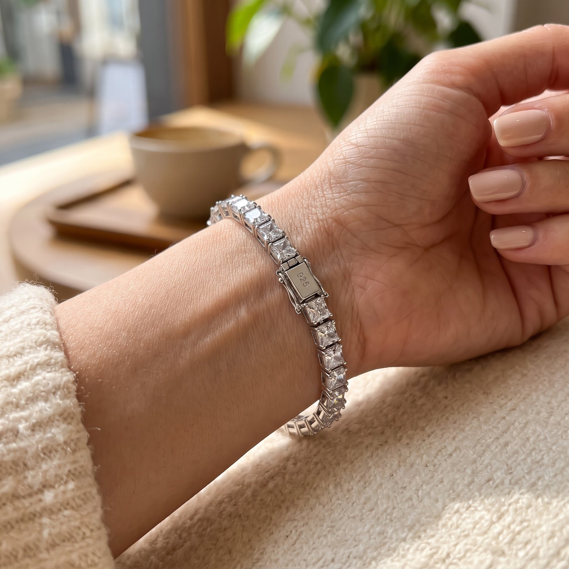 Sterling Silver 5mm Cubic Zirconia Tennis Bracelet for Women, Sparkling Gift for Her view 4
