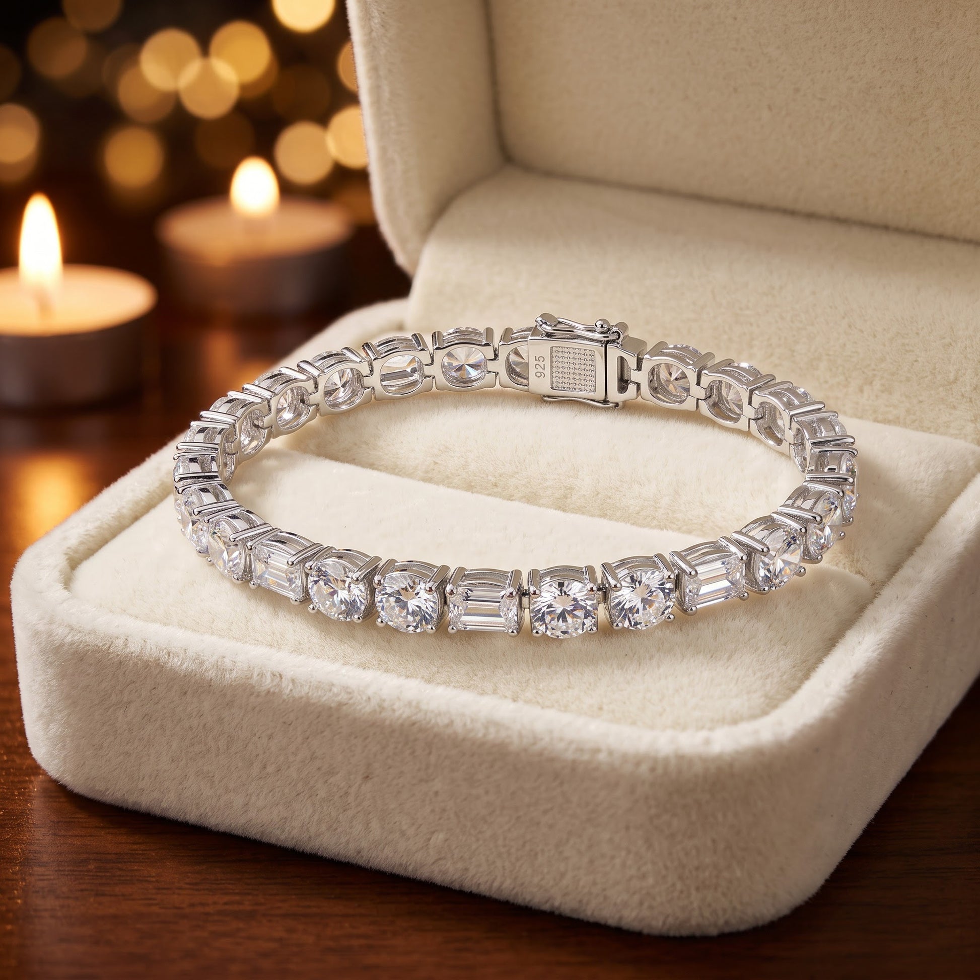Sterling Silver 6mm Cubic Zirconia Tennis Bracelet for Women, Sparkling Gift for Her view 2