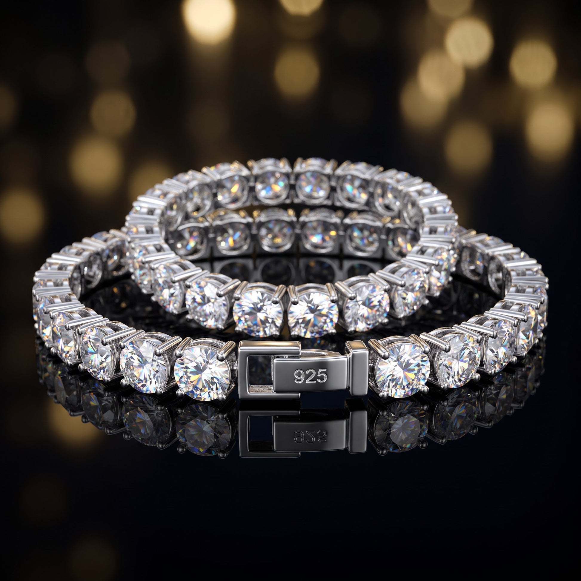 Sterling Silver 6mm Cubic Zirconia Tennis Bracelet for Women, Sparkling Gift for Her view 3