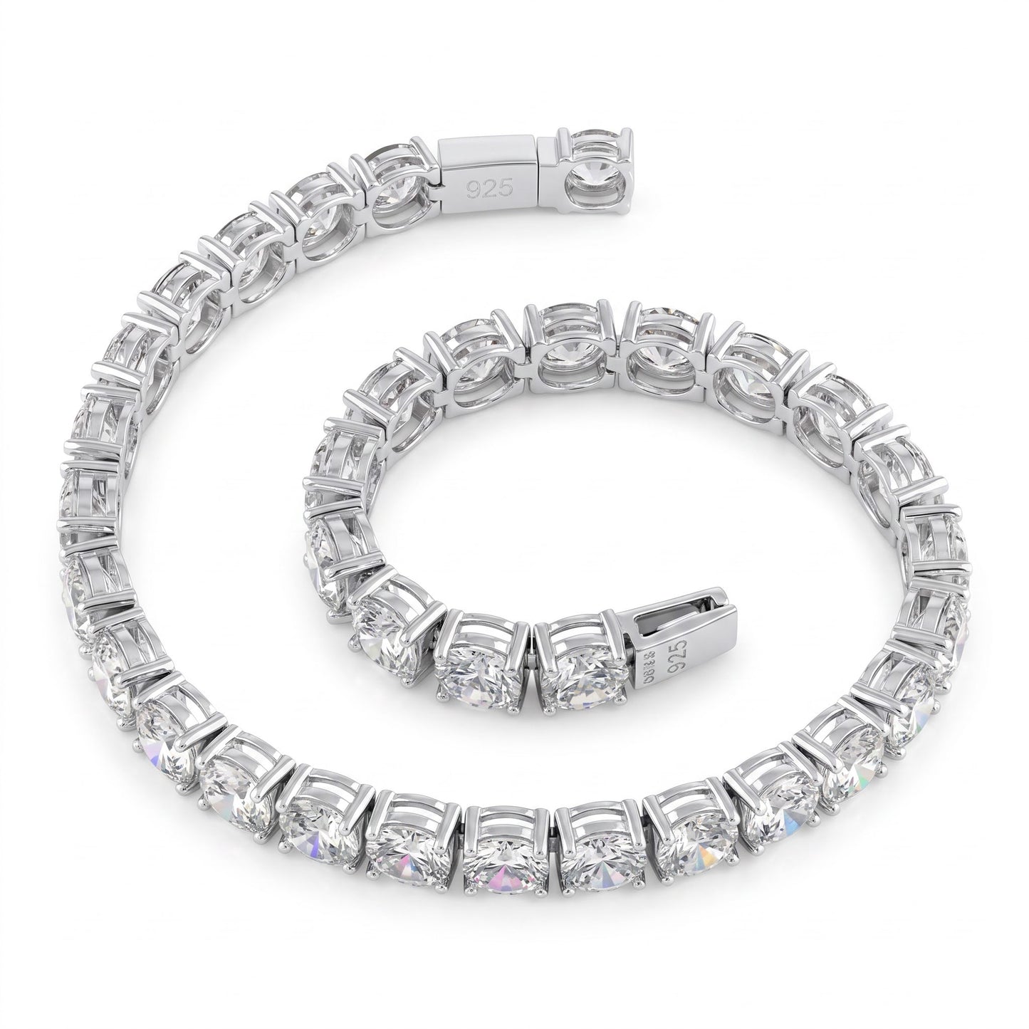 Sterling Silver 6mm Cubic Zirconia Tennis Bracelet for Women, Sparkling Gift for Her