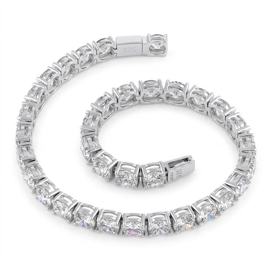 Sterling Silver 6mm Cubic Zirconia Tennis Bracelet for Women, Sparkling Gift for Her
