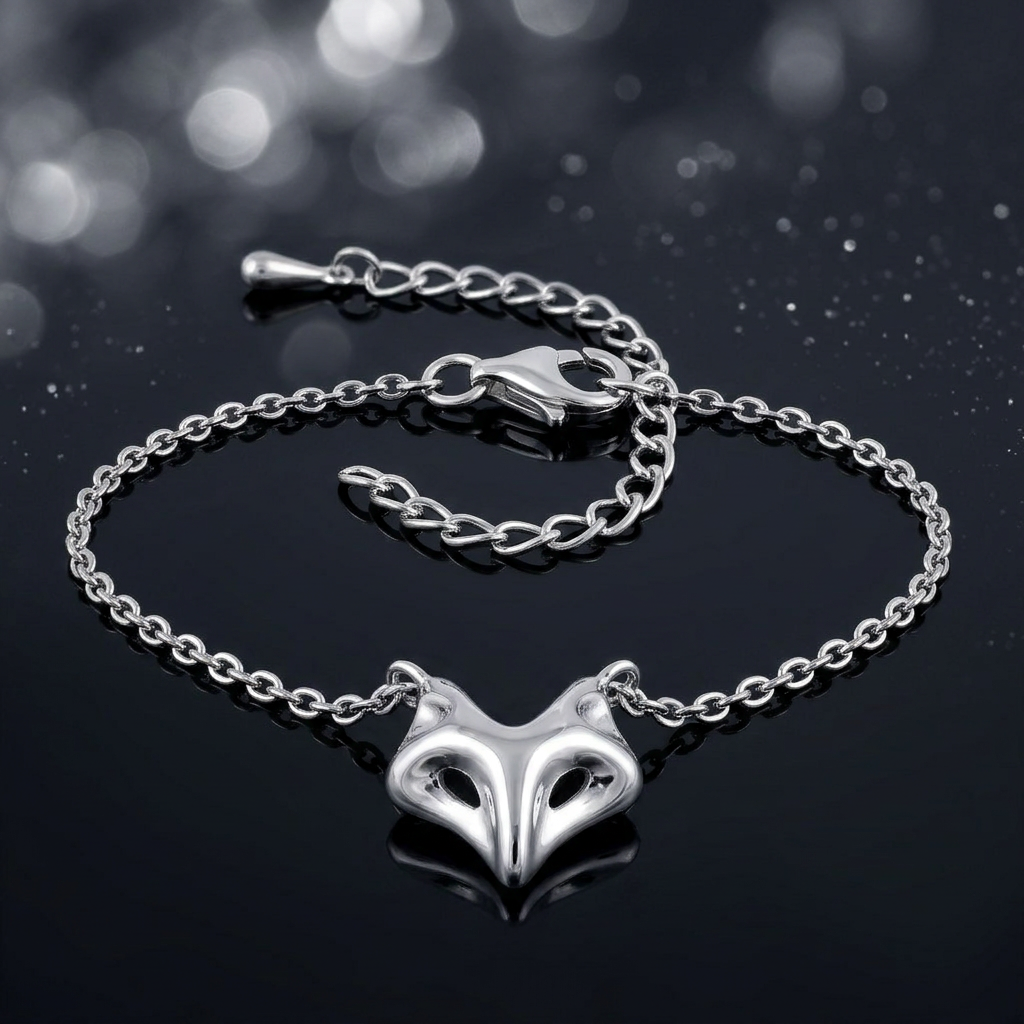 Sterling Silver Fox Pendant Necklace for Women, 17 to 18 inch Adjustable life4