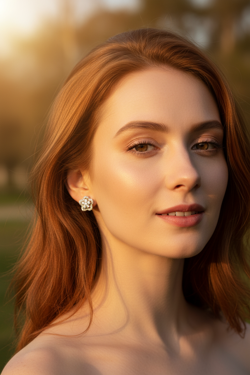 White Gold over Sterling Silver Women's CZ Halo Flower Stud Earrings