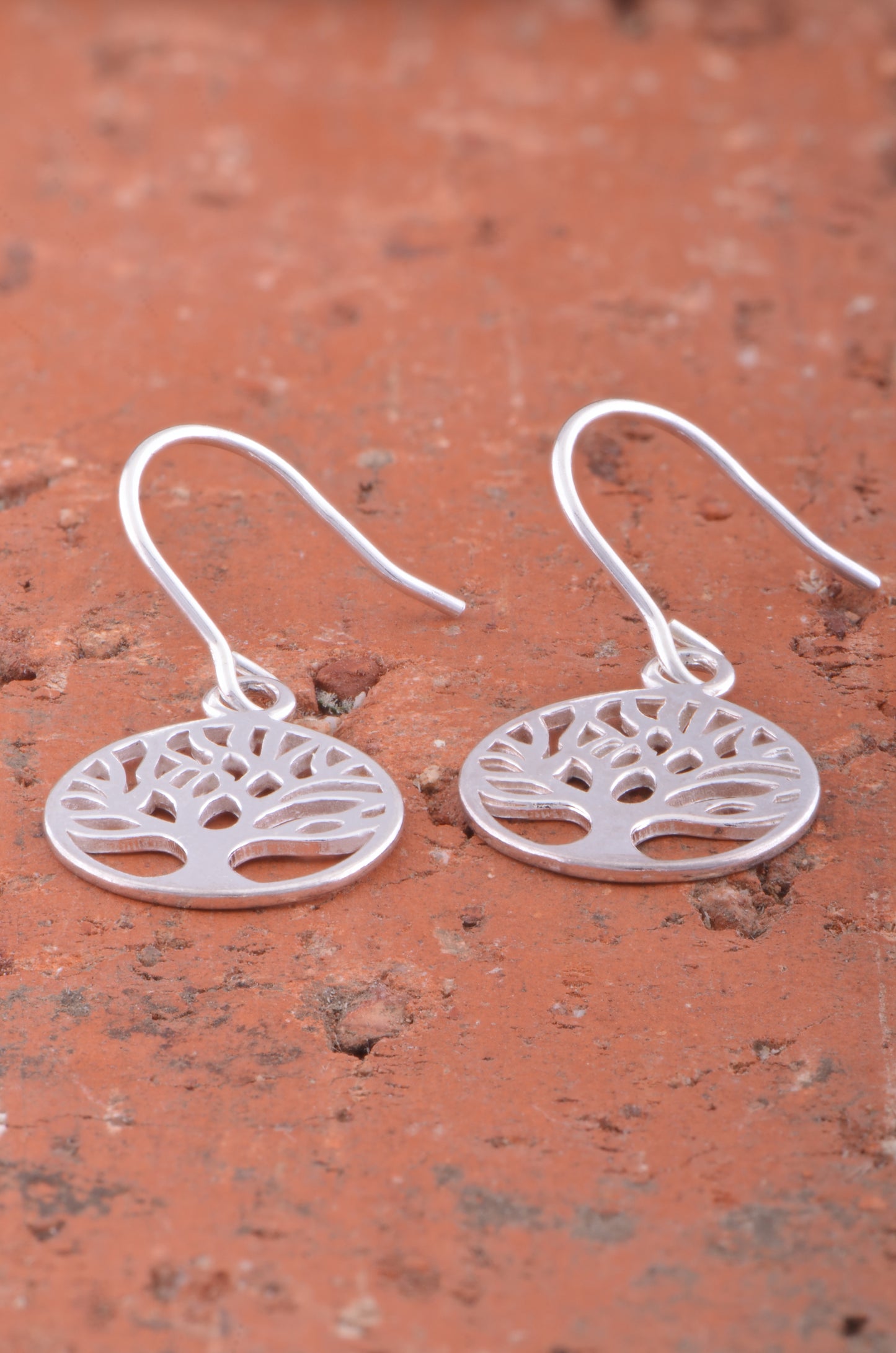 Sterling Silver Womens Dangling Celtic Tree Of Life Earrings