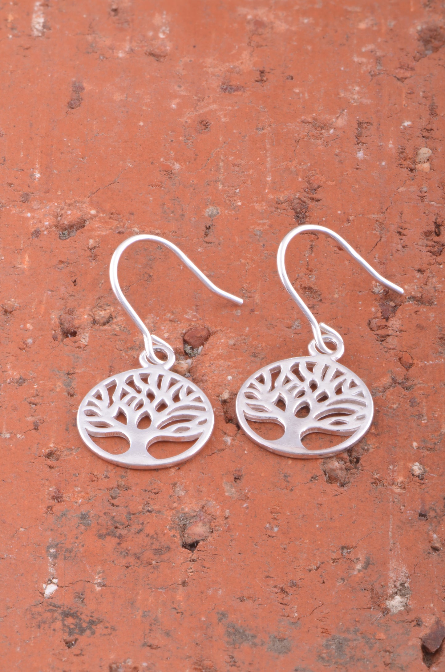 Sterling Silver Womens Dangling Celtic Tree Of Life Earrings